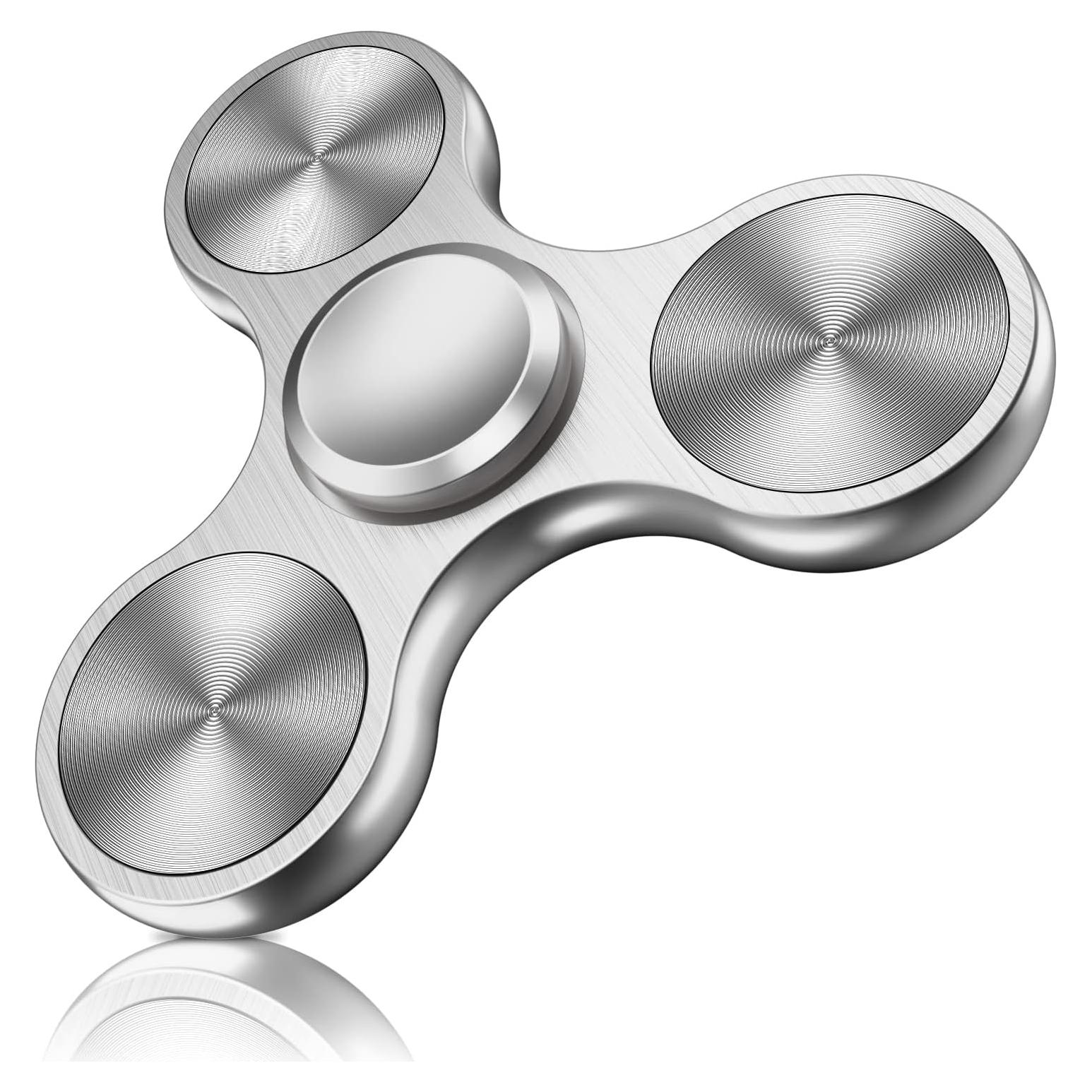 ATESSON Fidget Spinner Metálico Plata 7.29x6.99cm Alta Velocidad