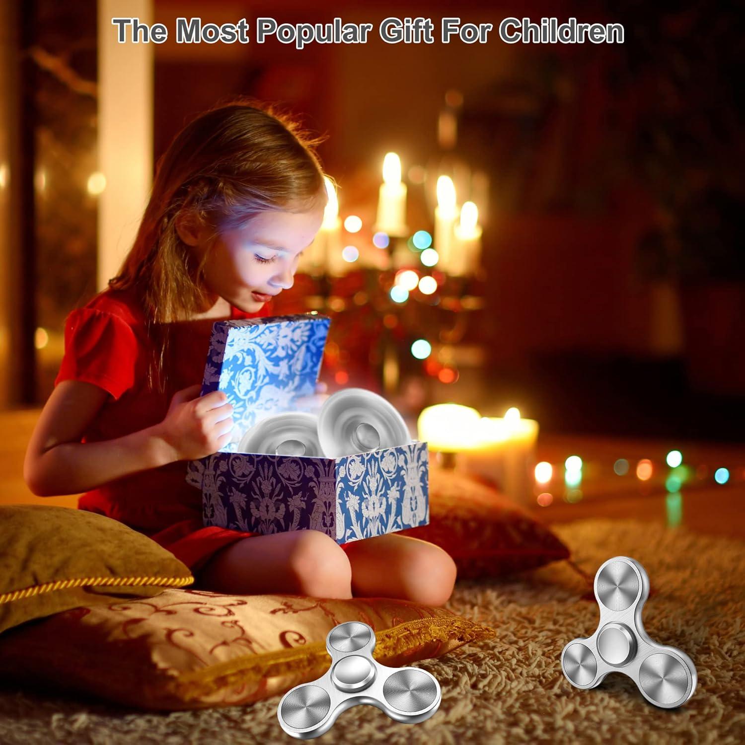 ATESSON Fidget Spinner Metálico Plata 7.29x6.99cm Alta Velocidad