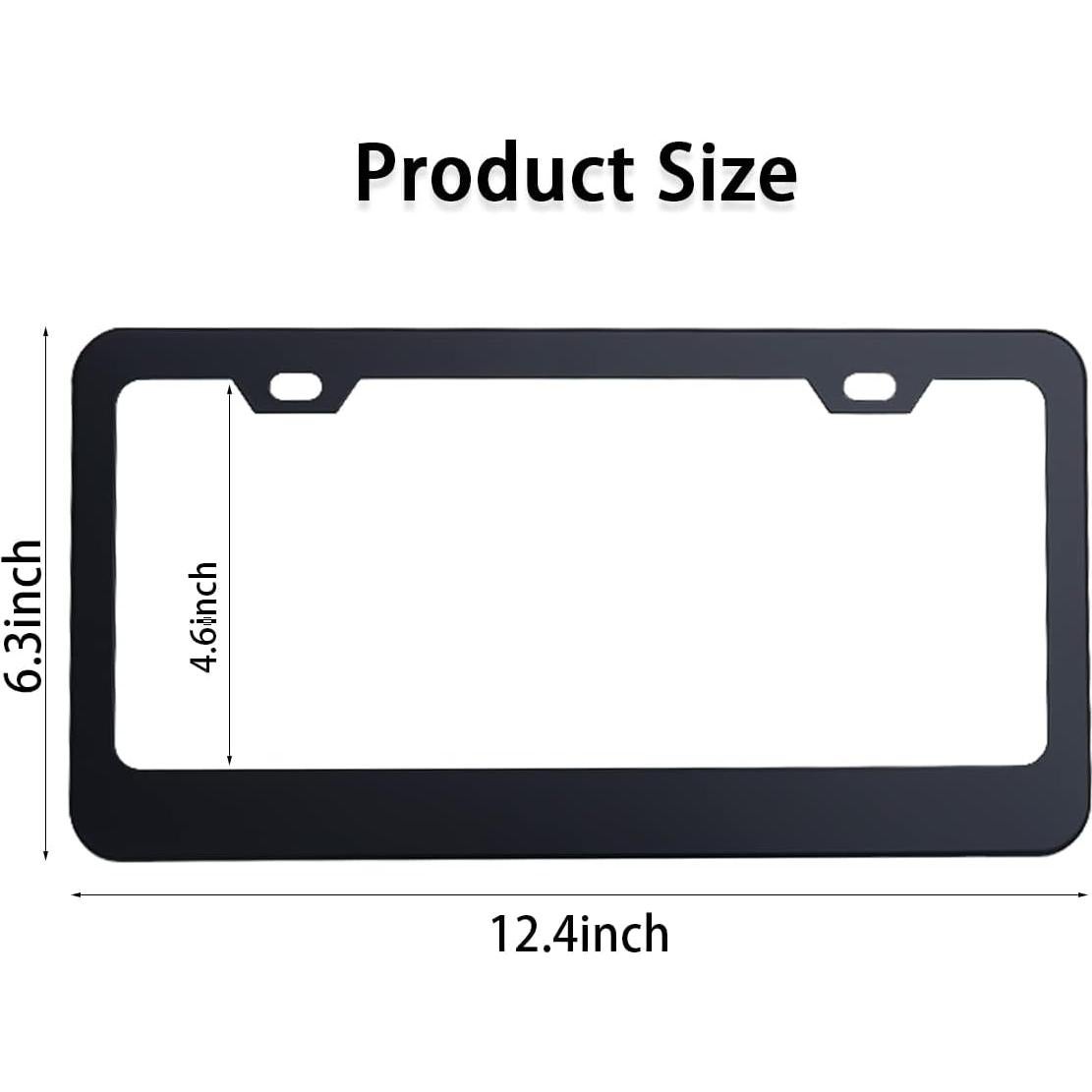Marco de Placa de Licencia Ziciner 2 Pcs Acero Inoxidable Negro