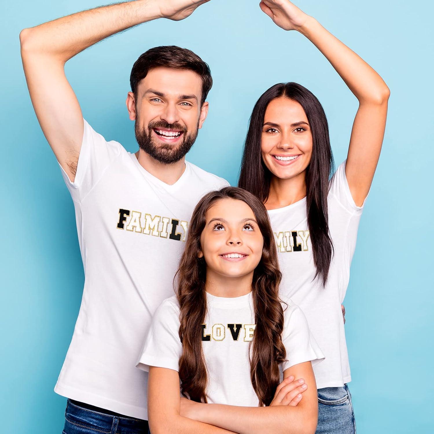 104 Parches Bordados Letras A-Z Geosar 6 cm Negro Blanco