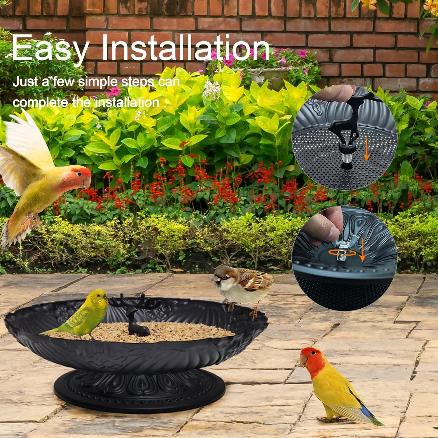 Comedero para Aves de Tierra Manlikamu 27.94 cm Metal Jardín