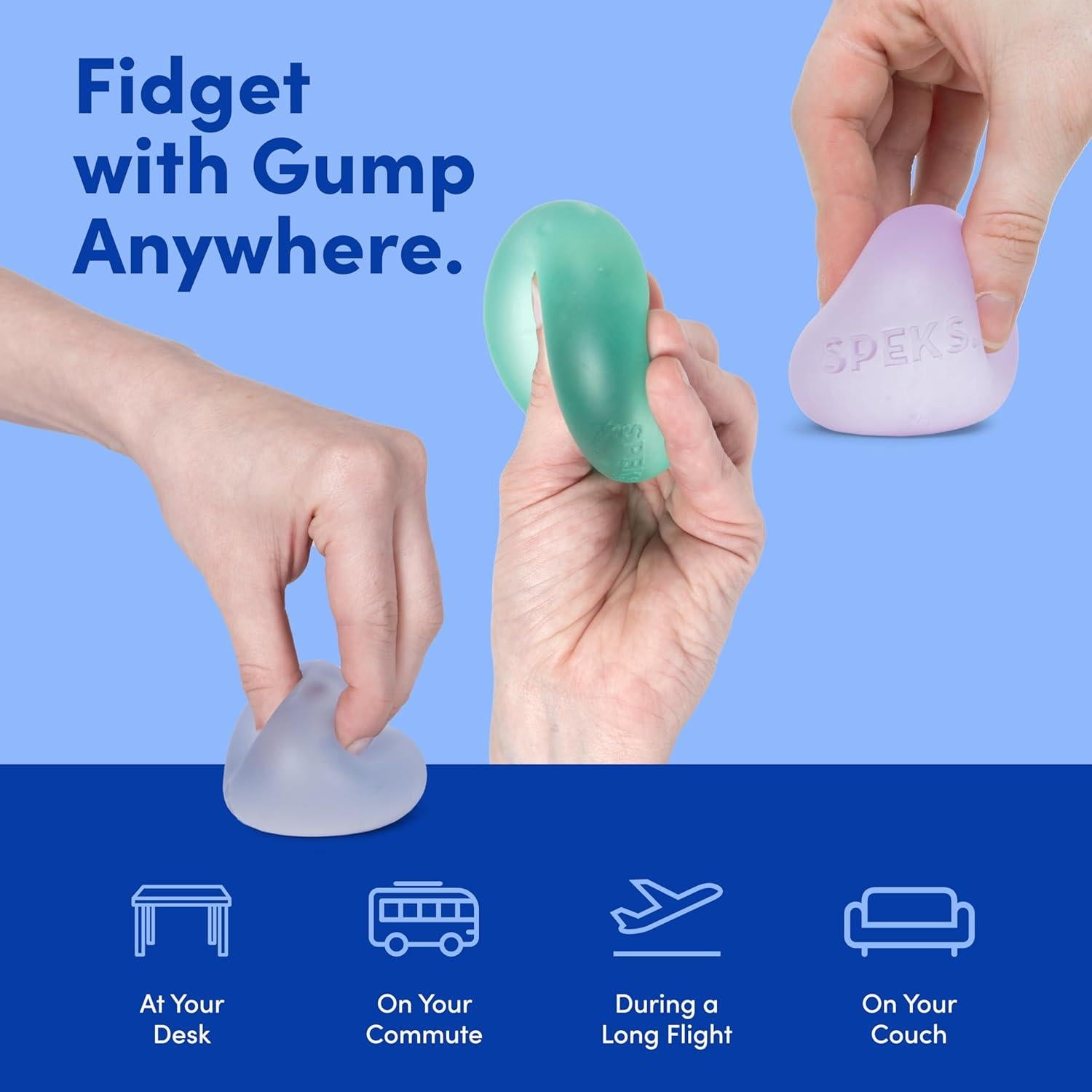 Pelotas Antiestrés Speks Gump - Juguete Squishy 3 Piezas