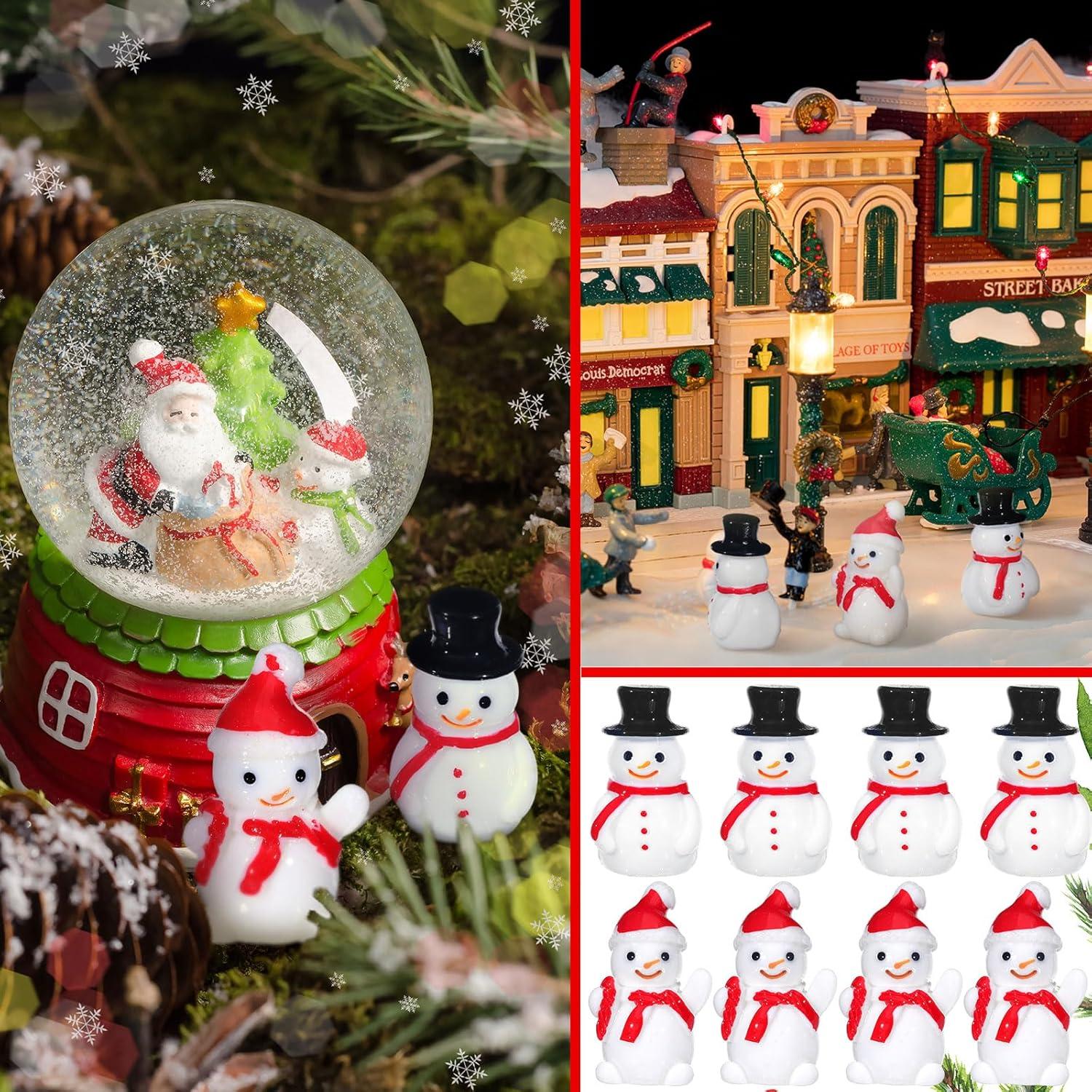 50 Mini Figuras de Muñeco de Nieve Soaoo para Decoración Navideña