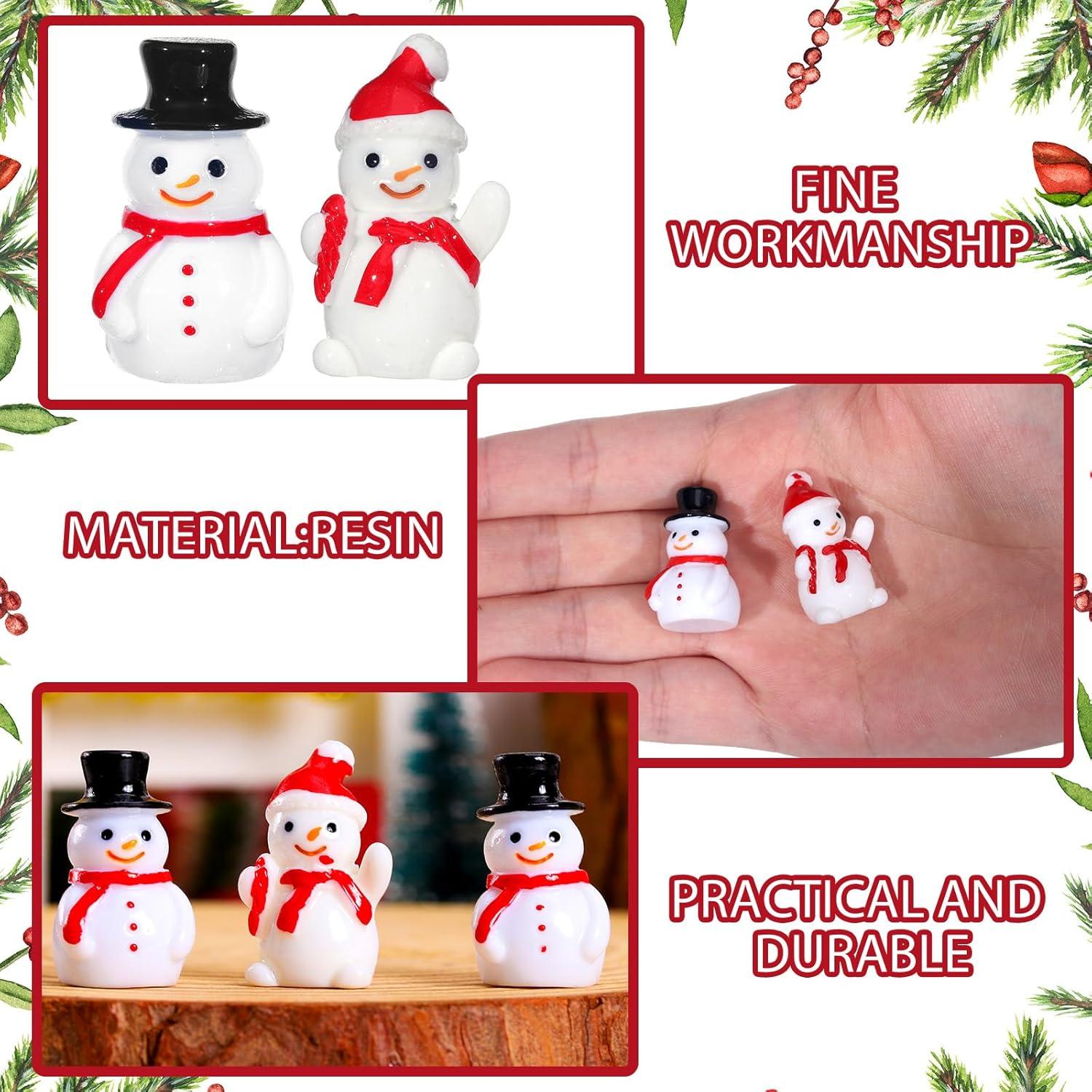 50 Mini Figuras de Muñeco de Nieve Soaoo para Decoración Navideña