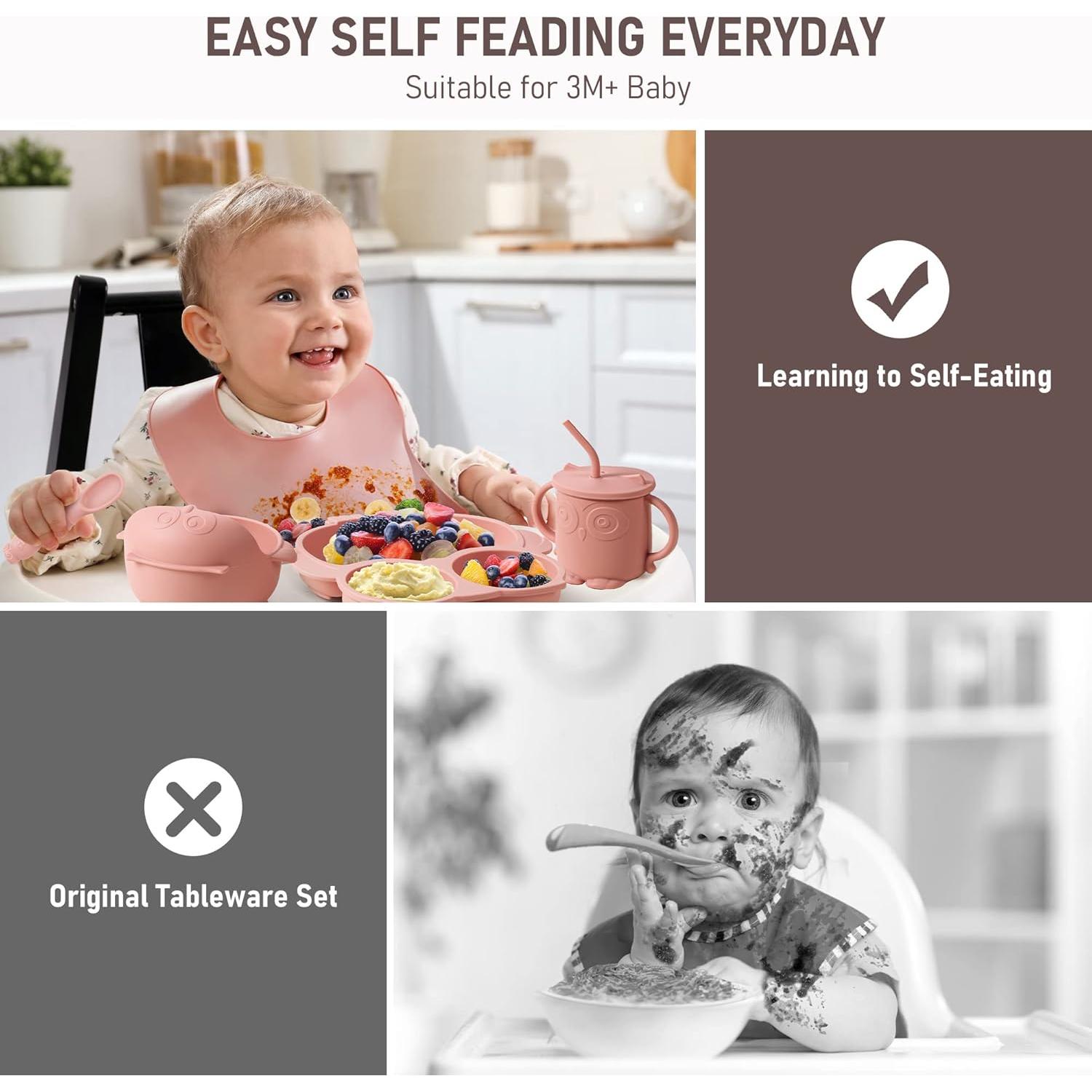 Juego de Alimentación para Bebés Bnditeu 10 Piezas Silicona