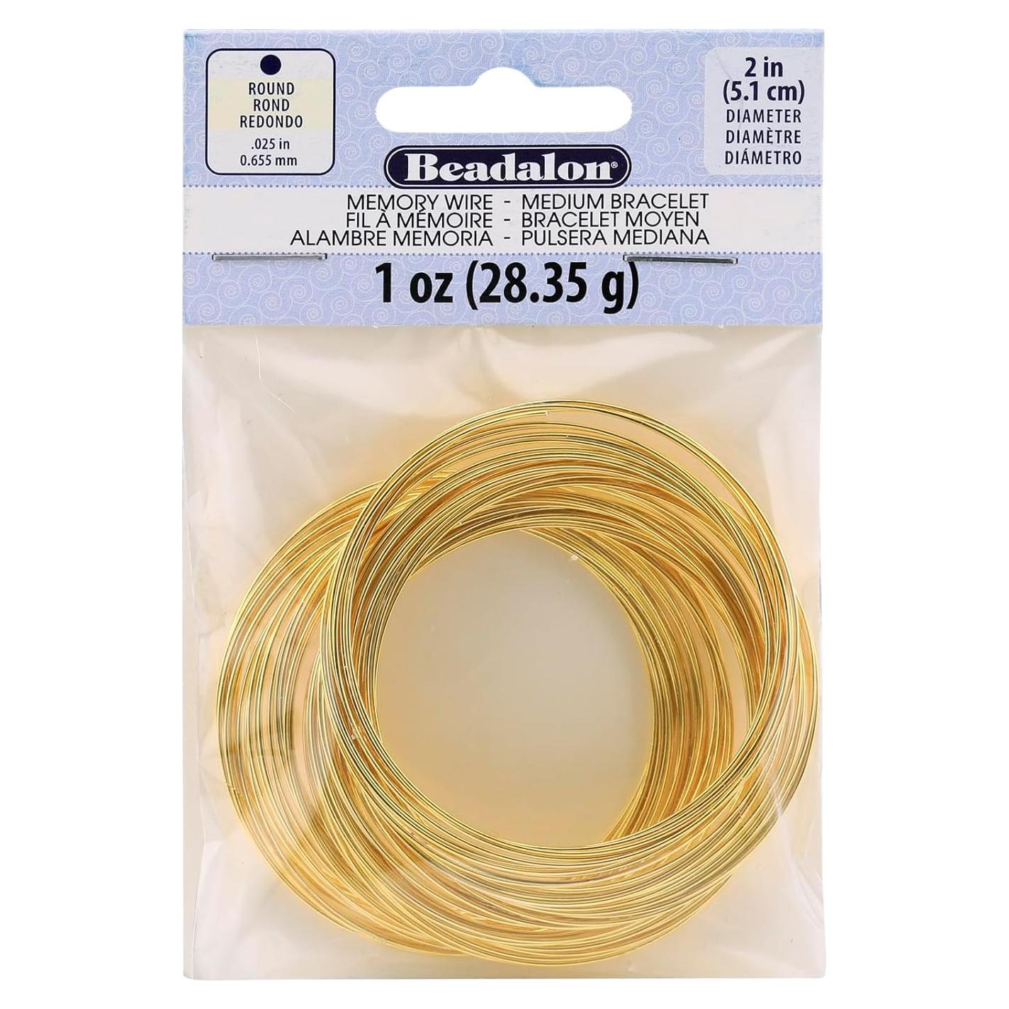 Alambre de Memoria Beadalon Dorado 5.08 cm para Pulsera Mediana