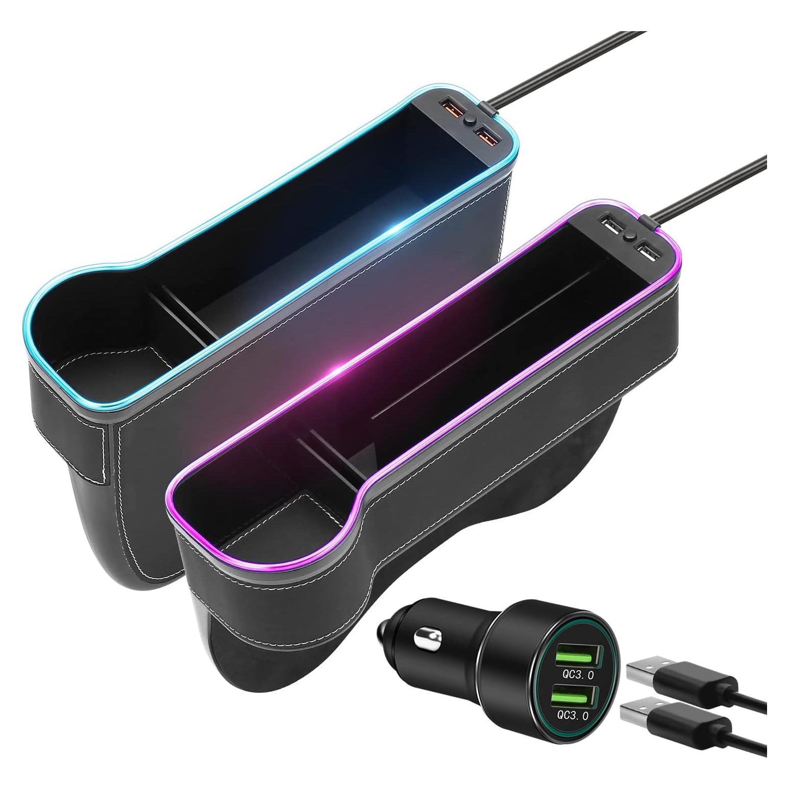 Organizador de Asiento de Coche Keketuohai con Luz LED y Cargador USB