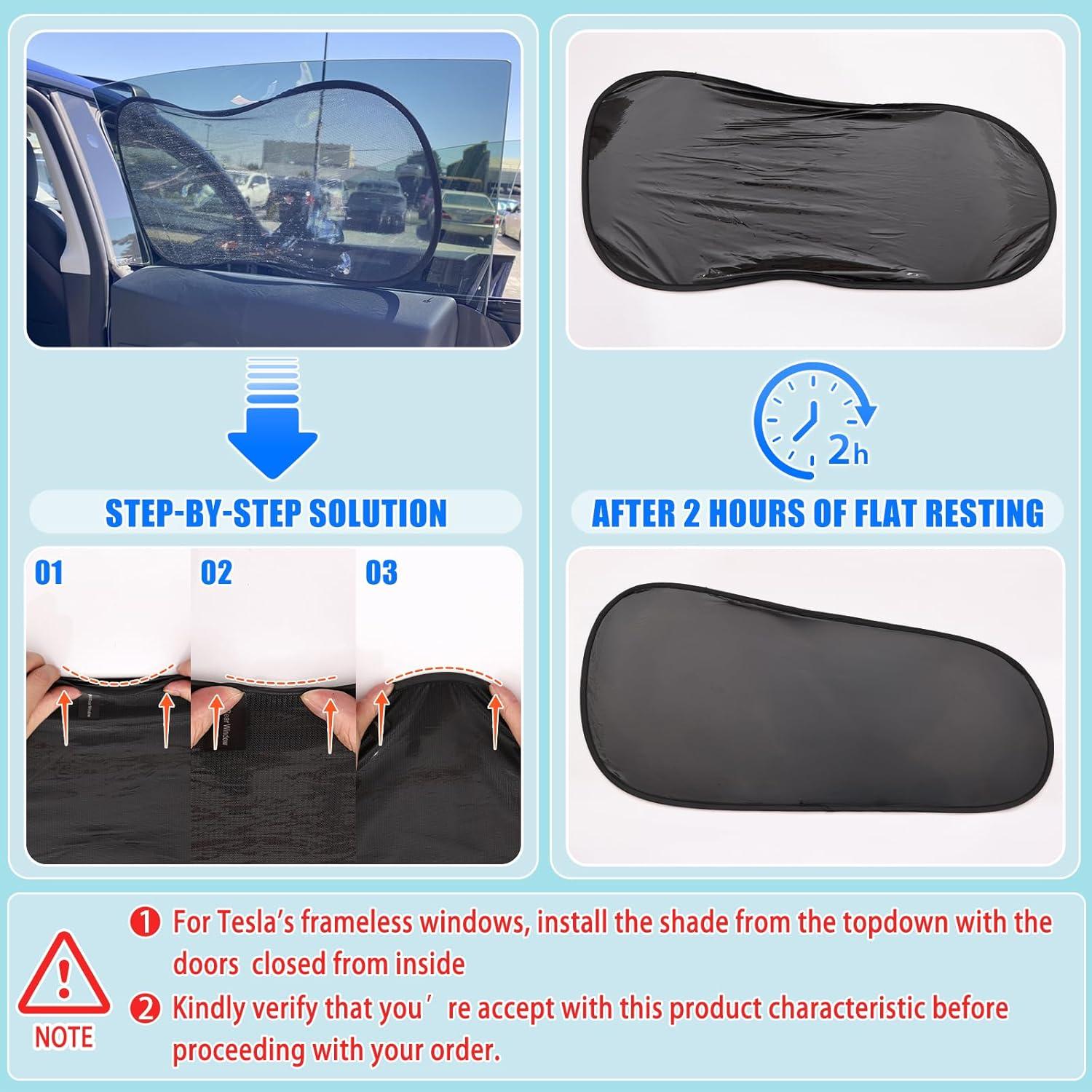 Sombrilla Semitransparente ZATOOTO para Ventana Tesla Model Y