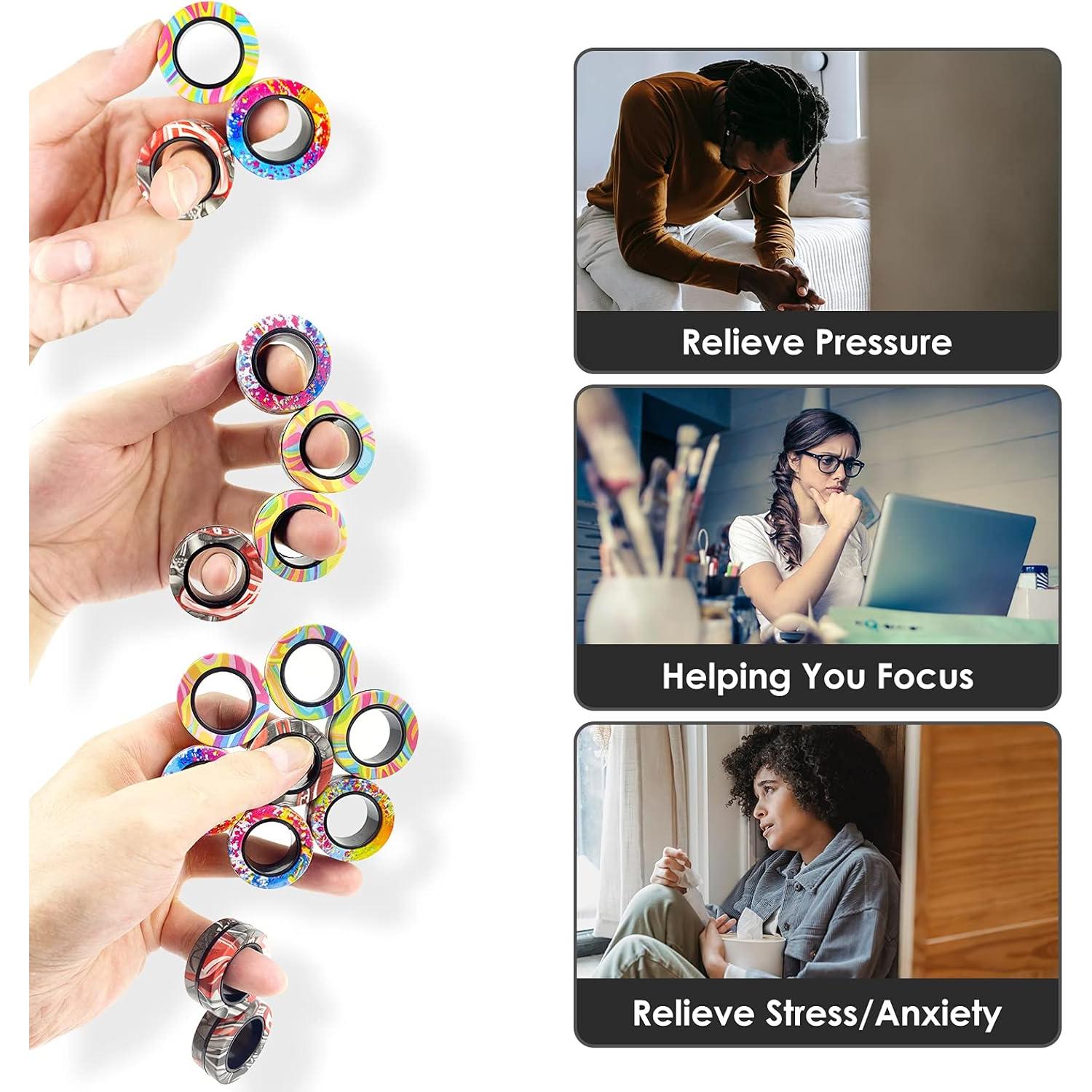 Juego de 9 Anillos Magnéticos Antiestrés MBOUTrising