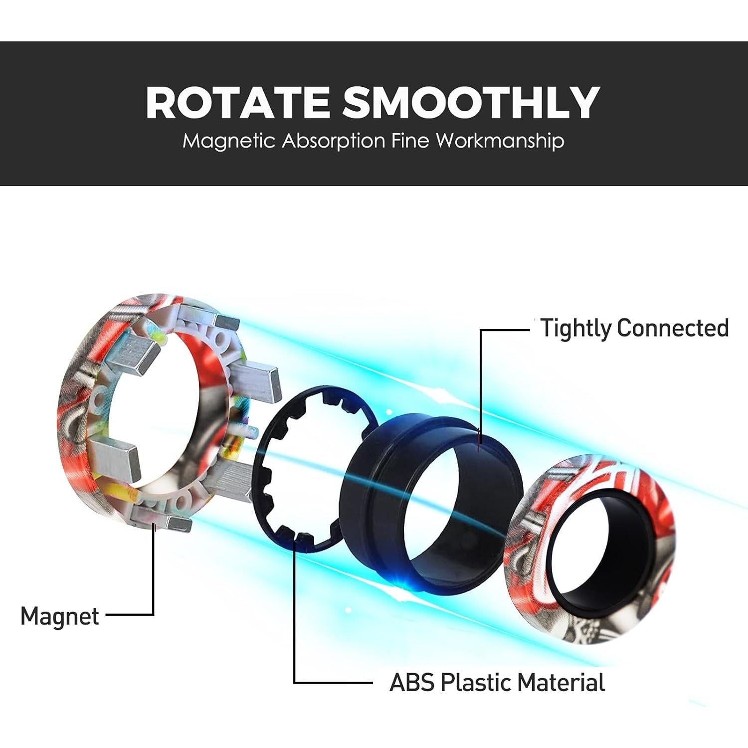 Juego de 9 Anillos Magnéticos Antiestrés MBOUTrising