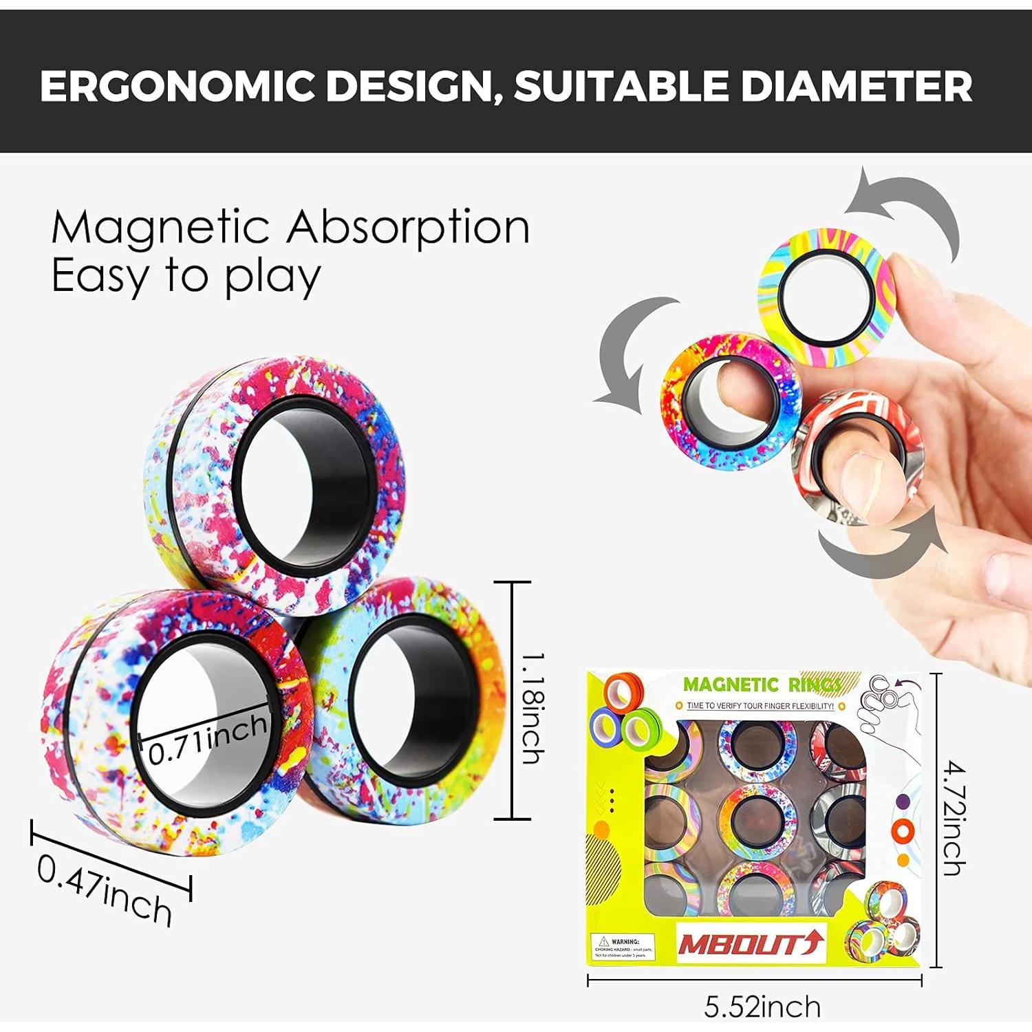 Juego de 9 Anillos Magnéticos Antiestrés MBOUTrising