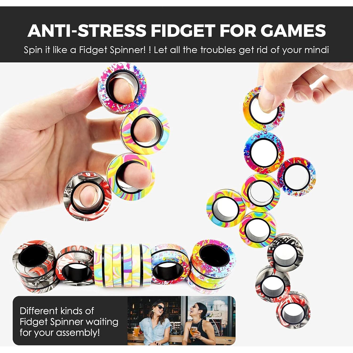 Juego de 9 Anillos Magnéticos Antiestrés MBOUTrising