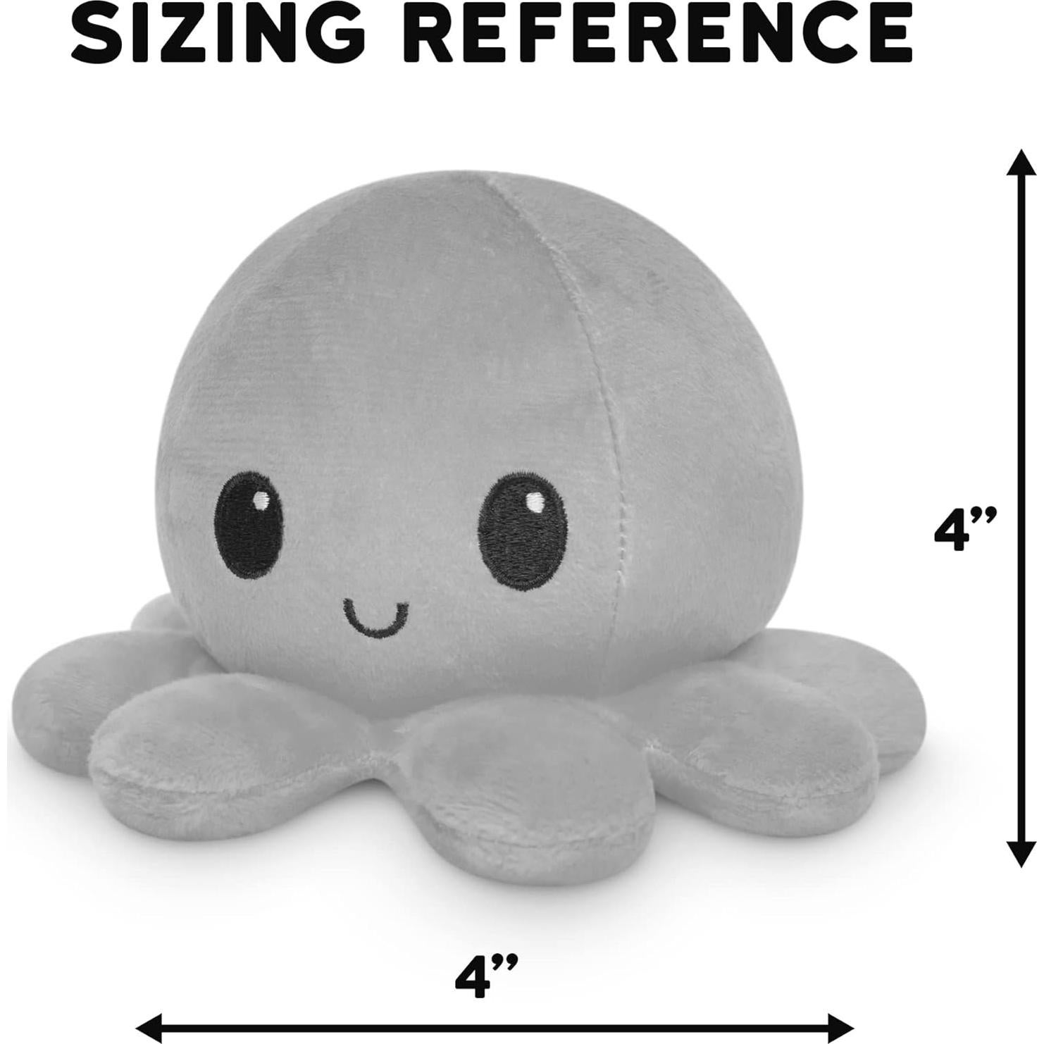 Pulpo de Peluche Reversible TeeTurtle Rosa y Aqua 10 cm