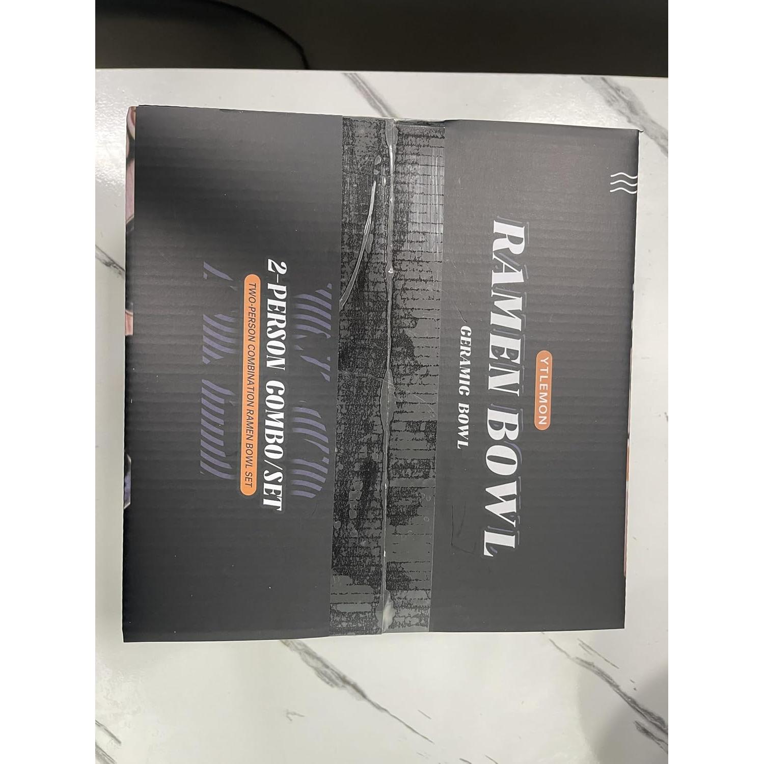 Juego de 2 Tazones de Ramen Cerámica YTLEMON 1000ml Azul