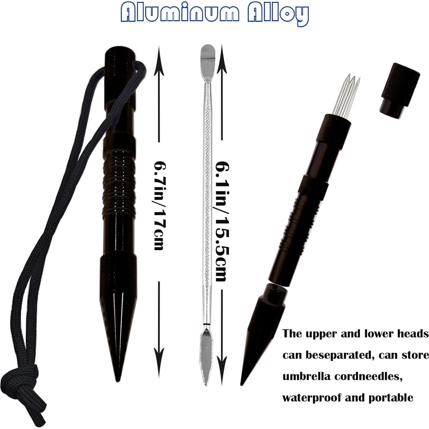 Kit de Herramientas de Paracord LZDICITARU 12 Piezas Negro