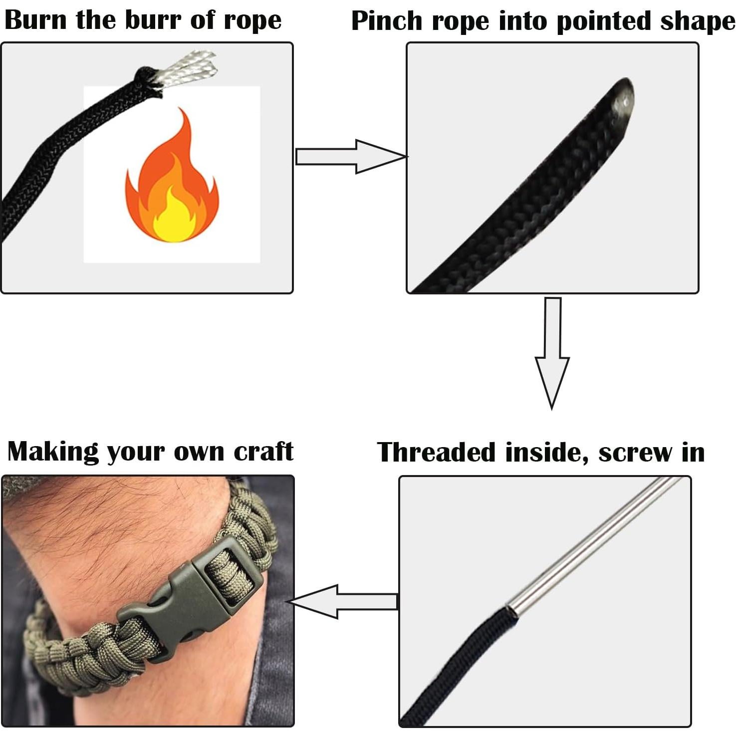 Kit de Herramientas de Paracord LZDICITARU 12 Piezas Negro