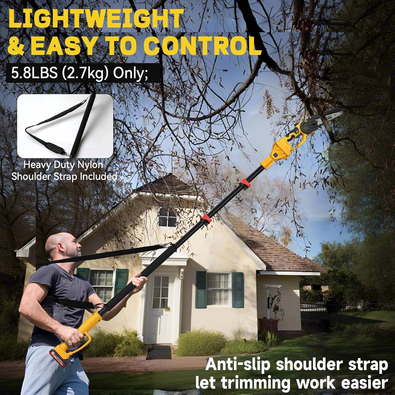 Sierra de Poste Inalámbrica 2-en-1 Vokoroad 8" y 6"