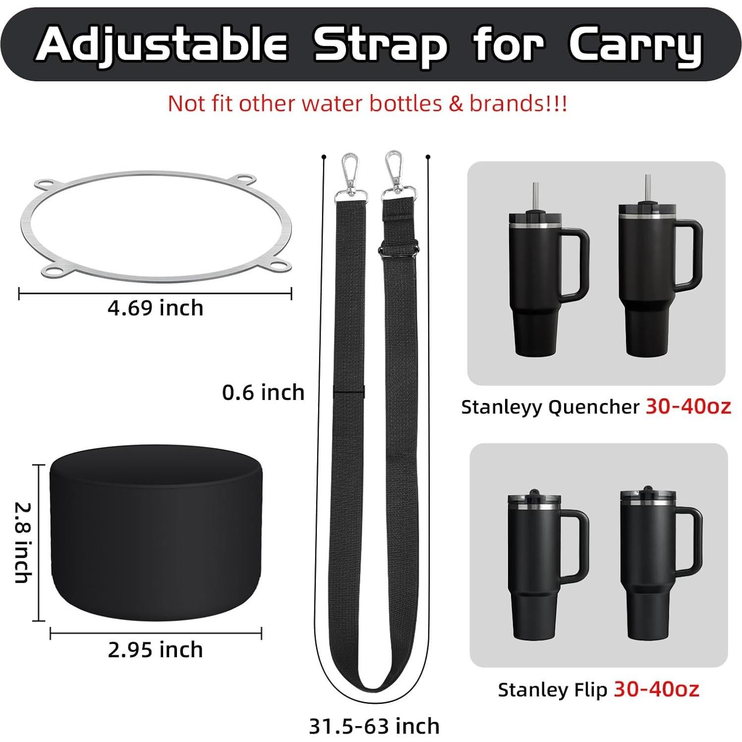 Juego de Accesorios WUQID para Tazas Stanley 30oz Negro