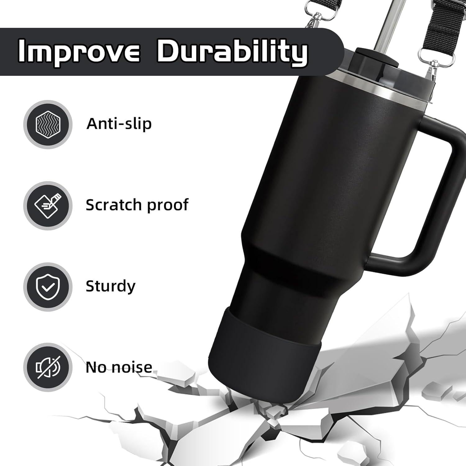 Juego de Accesorios WUQID para Tazas Stanley 30oz Negro