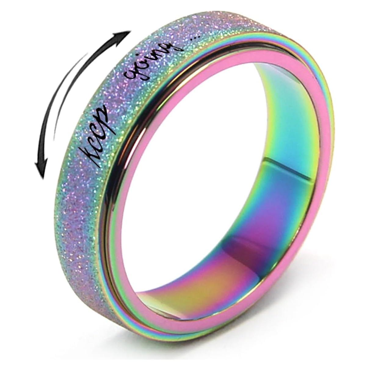 Anillo Fidget Spinner Wish Time 6mm Alivio Ansiedad