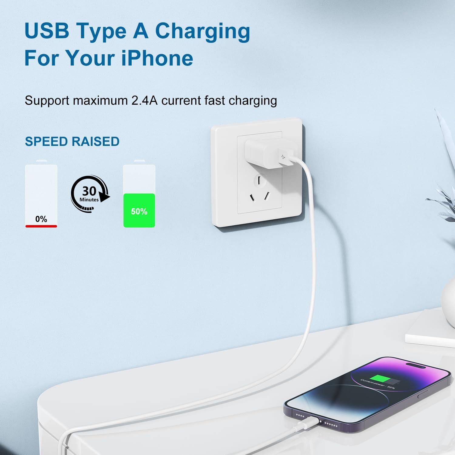 Paquete de 3 Cables de Carga USB A a Lightning 1.83m LiChuan