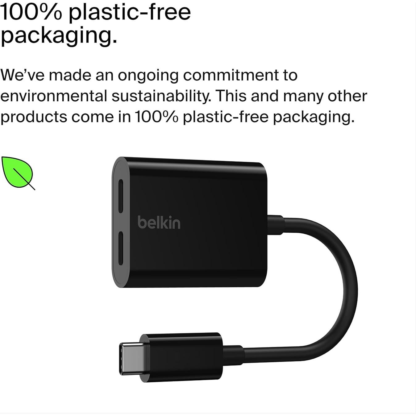 Adaptador de Audio y Carga USB-C Belkin RockStar 60W - Negro