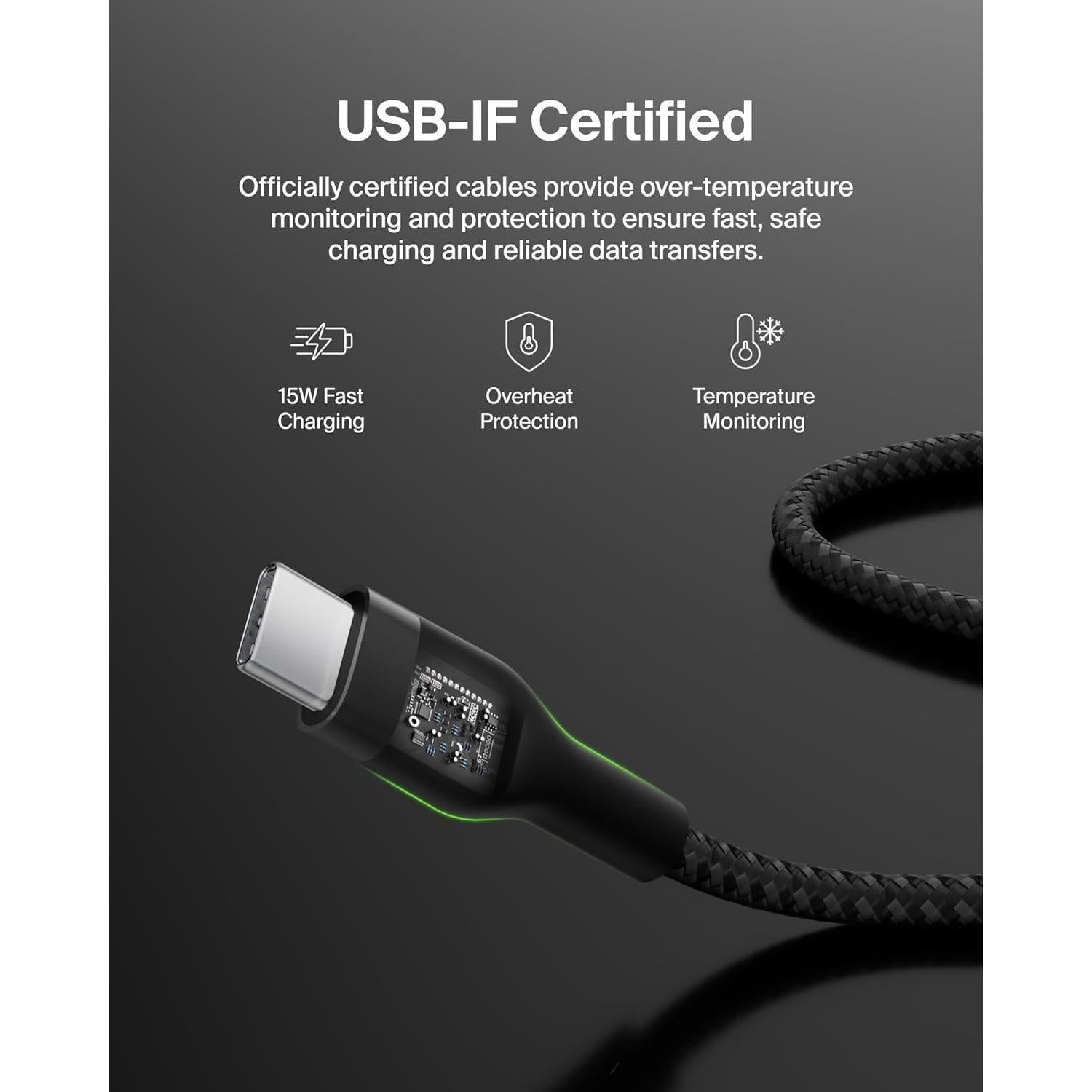 Cable USB-C a USB-A Belkin BoostCharge Pro Flex 1M Trenzado