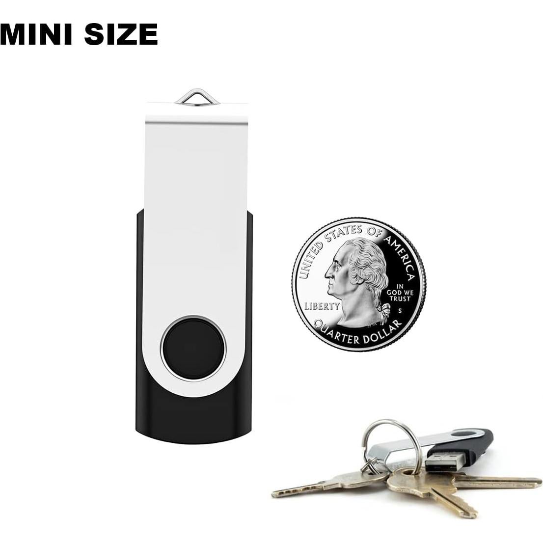 Paquete de 2 USB Flash Drive 32GB Maspen Giratorio Negro