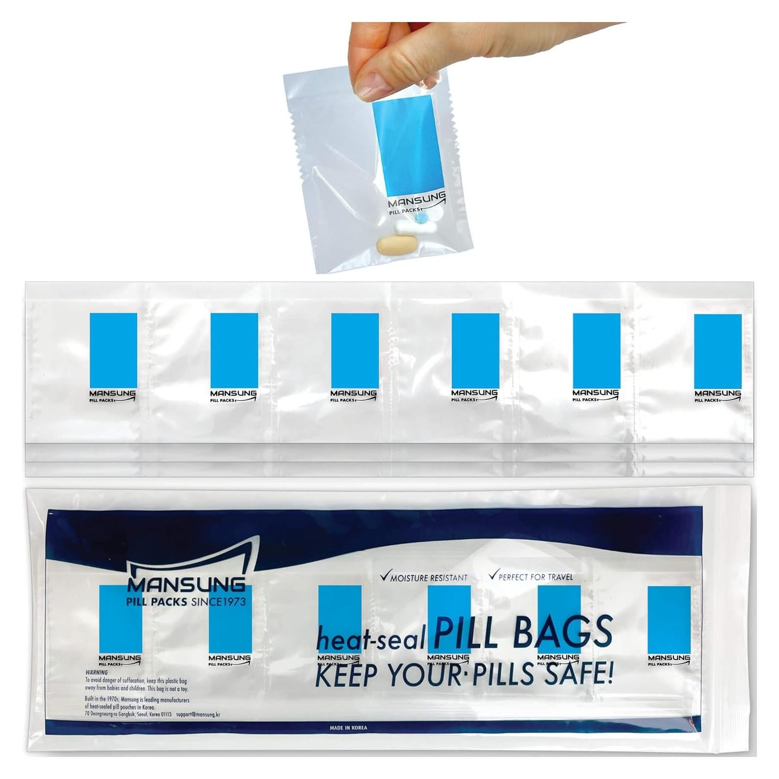 Bolsas de Sellado Térmico Mansung M 600 Azul - Organizador de Medicamentos