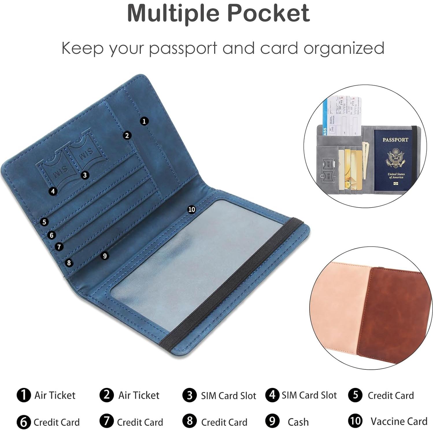 Portafolios de Pasaporte EOREA Negro con Bloqueo RFID