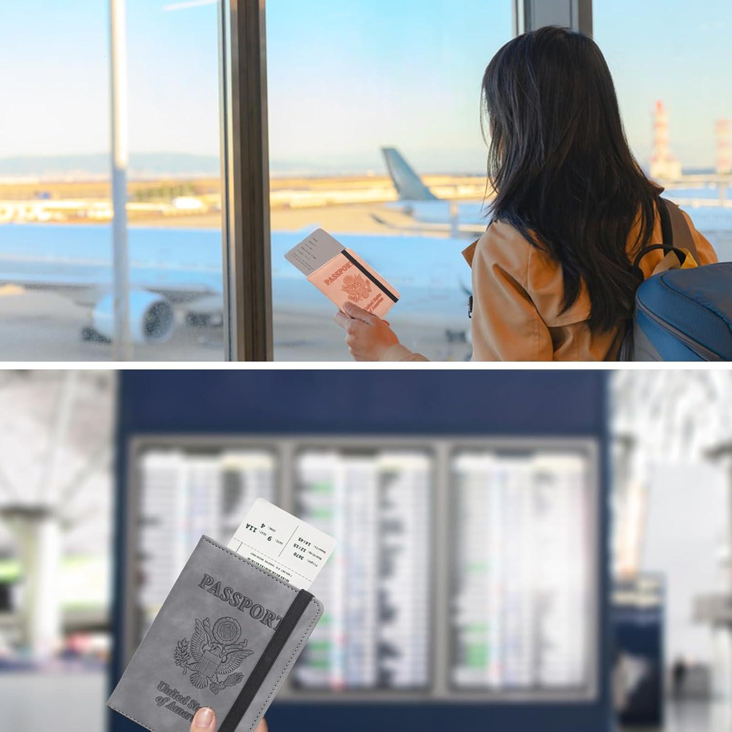 Portafolios de Pasaporte EOREA Negro con Bloqueo RFID