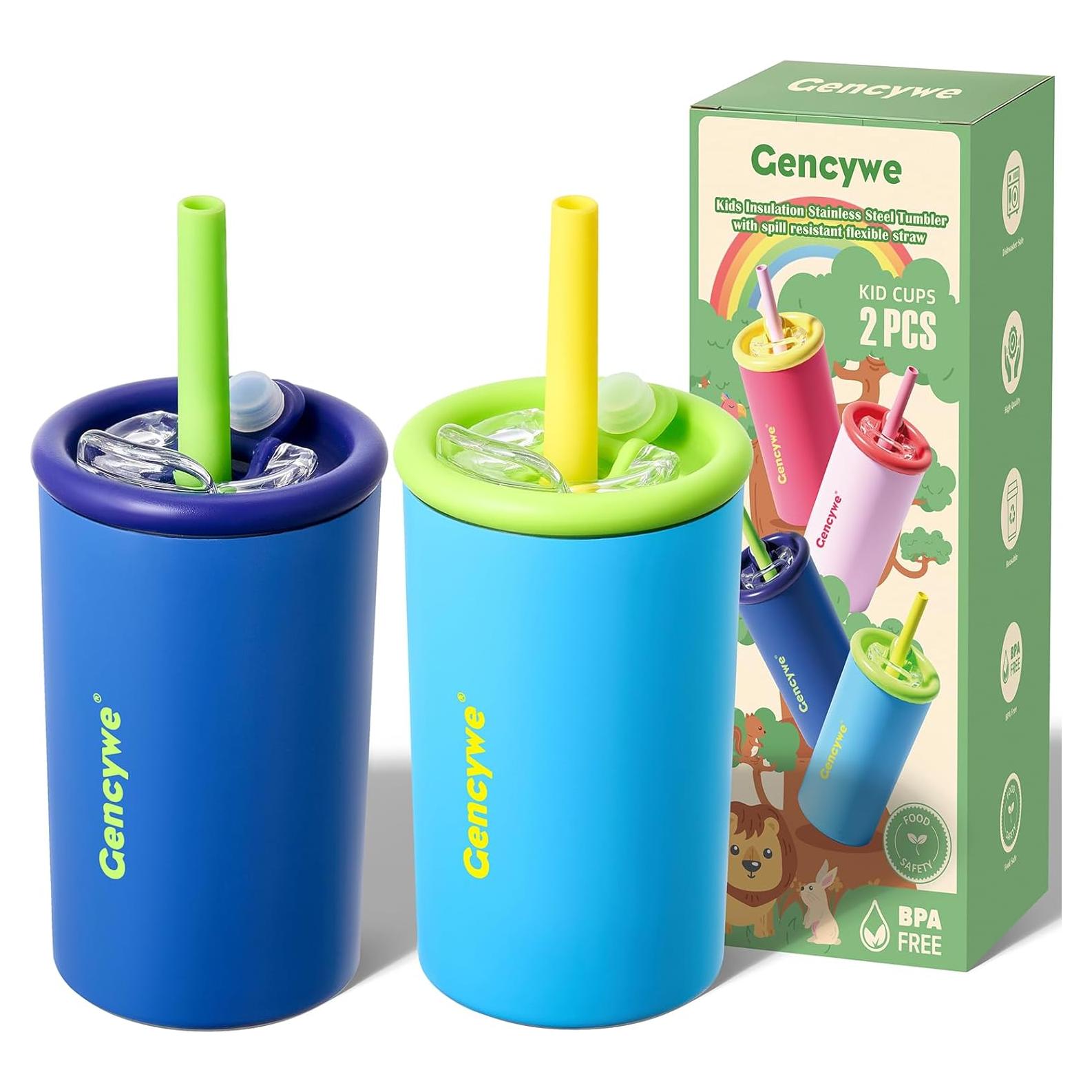 Pack de 2 Tazas de Acero Inoxidable Gencywe 350 ml para Niños