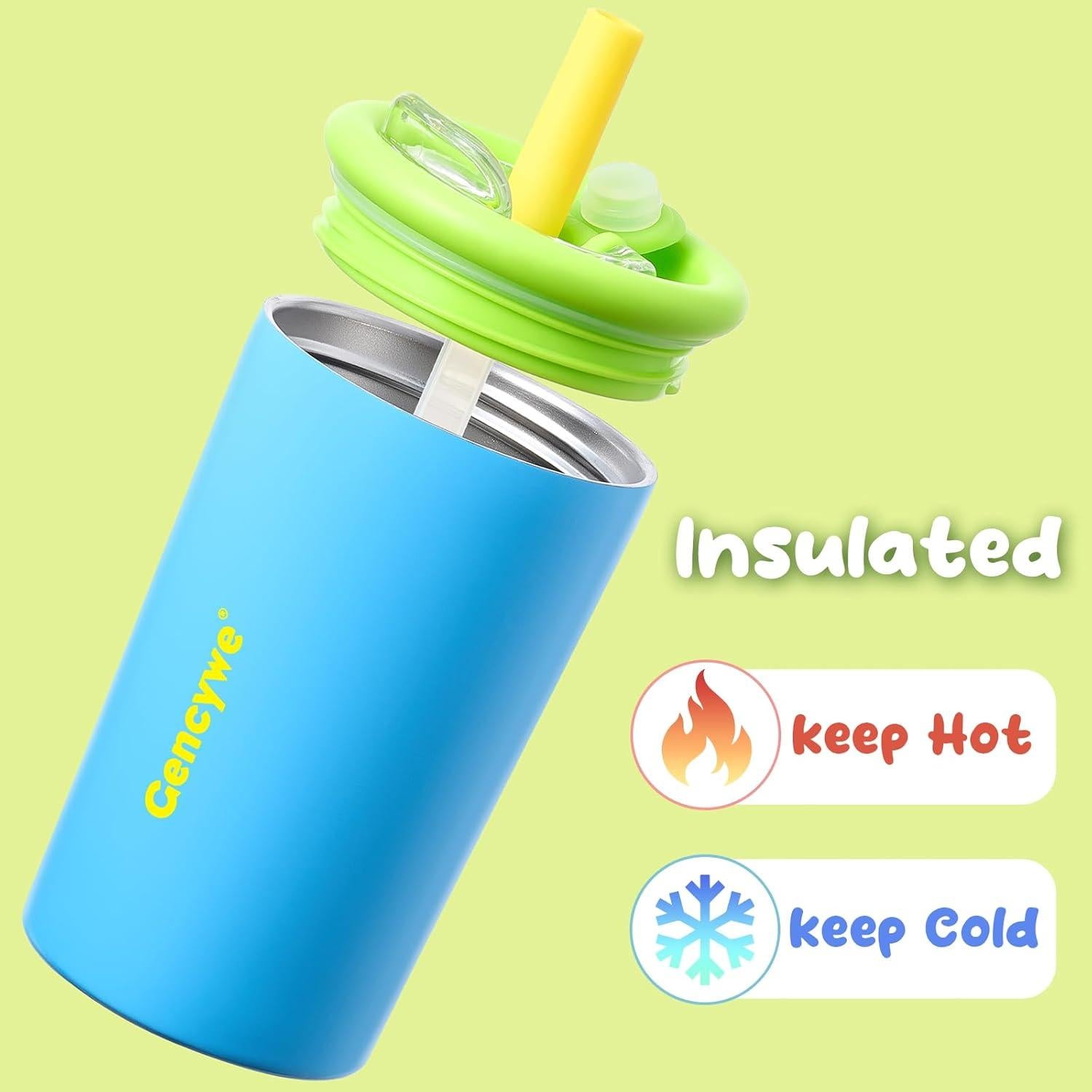 Pack de 2 Tazas de Acero Inoxidable Gencywe 350 ml para Niños