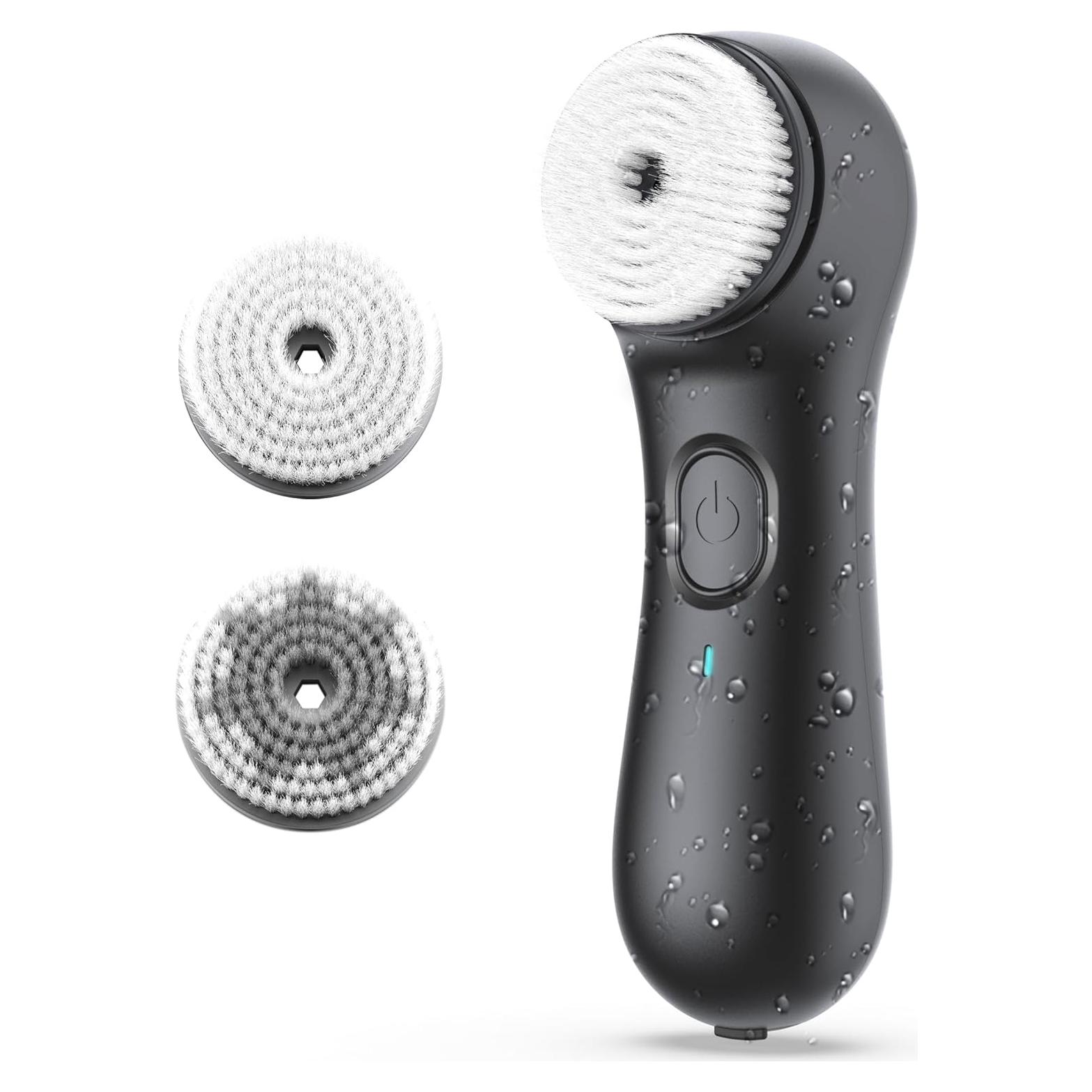 Cepillo Facial Eléctrico NagraCoola Negro - Impermeable, 2 Cabezas, 3 Velocidades
