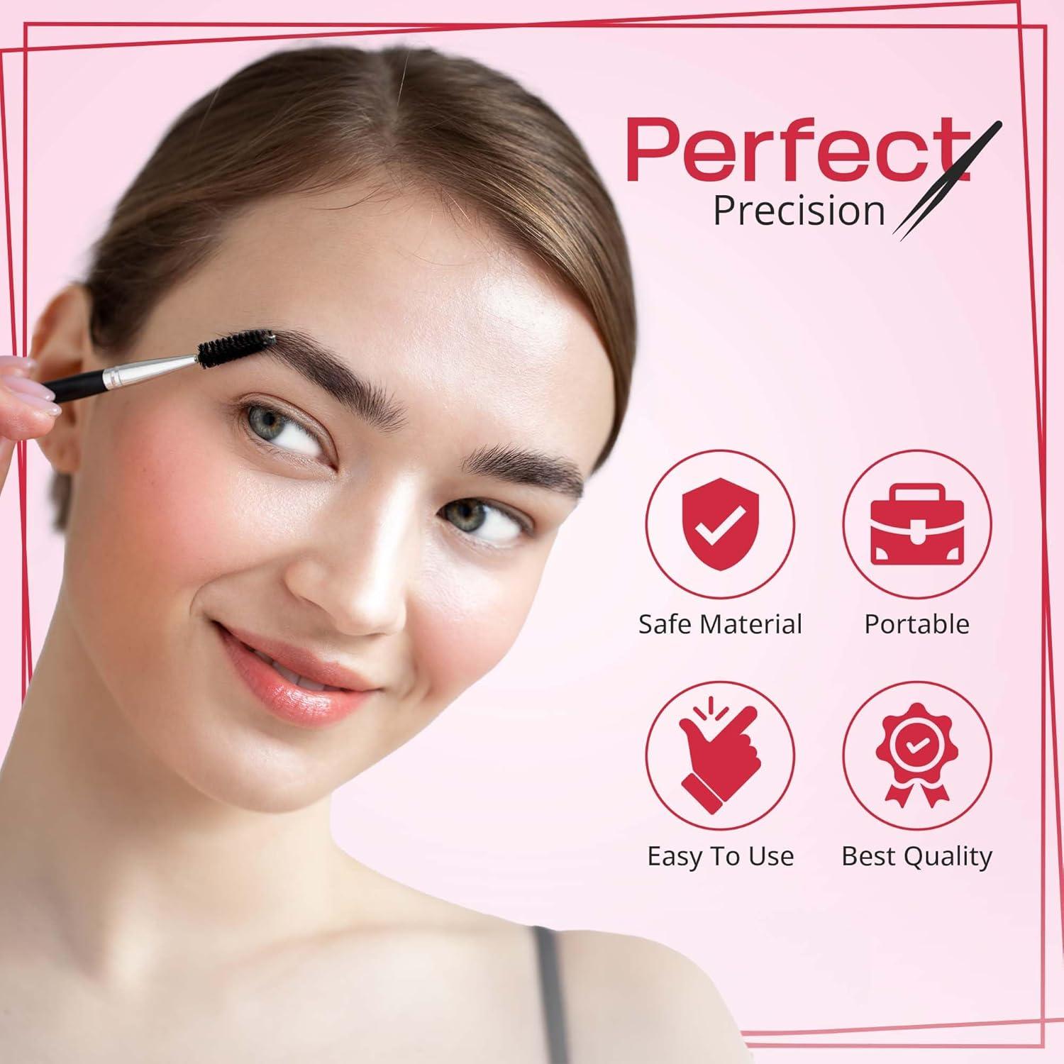 Juego de 6 Pinzas para Cejas NazQat - Kit Profesional de Aseo