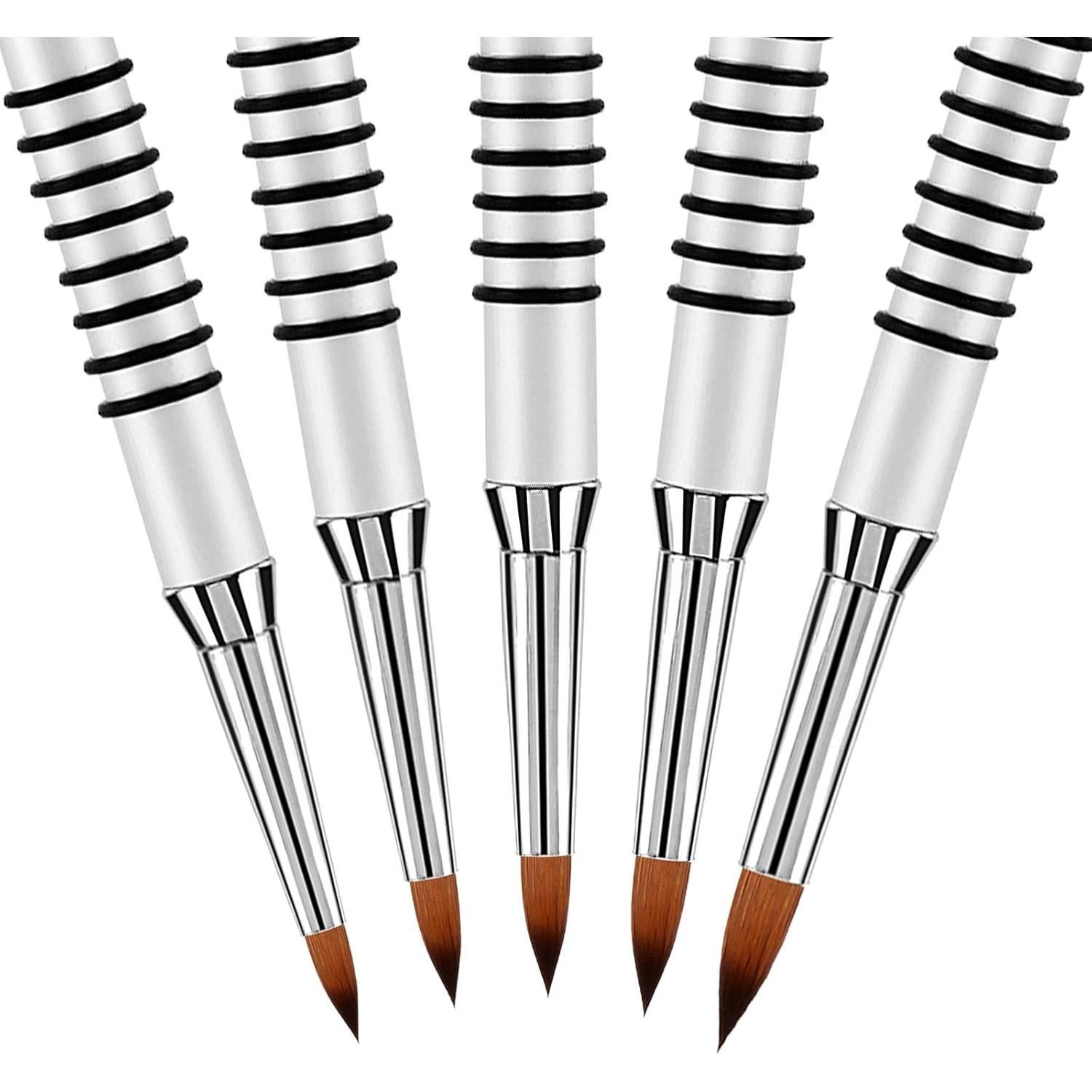 Pincel de Arte de Uñas 3D Accmor Kolinsky #2 Metal Plateado