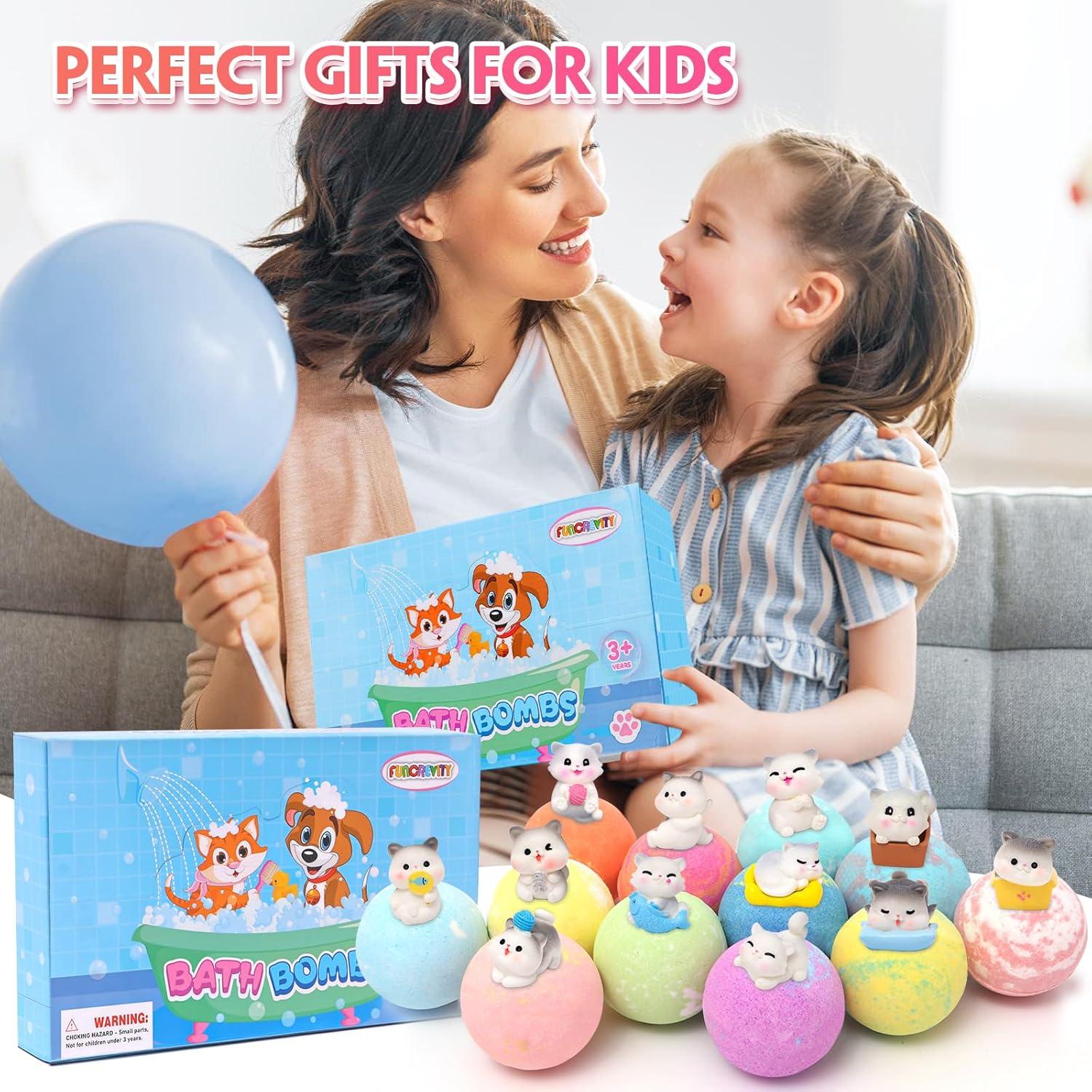 Set de 12 Bombas de Baño Efervescentes FUNCREVITY con Juguetes