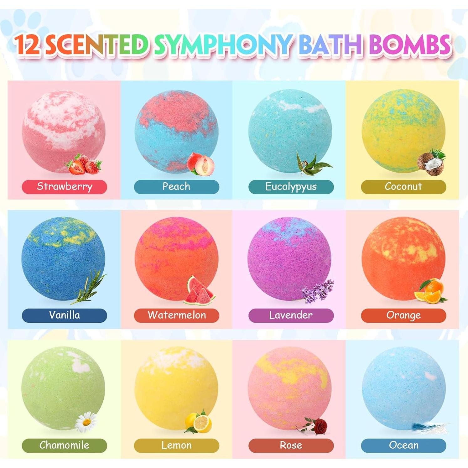 Set de 12 Bombas de Baño Efervescentes FUNCREVITY con Juguetes