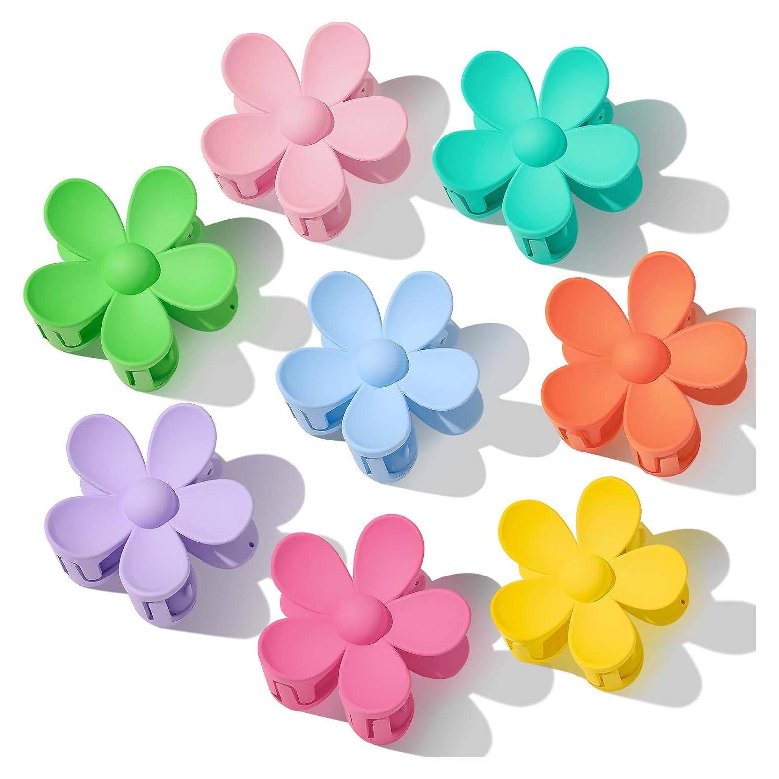 Pinzas para el cabello JANFUN 8PCS con flores - Sujeción fuerte
