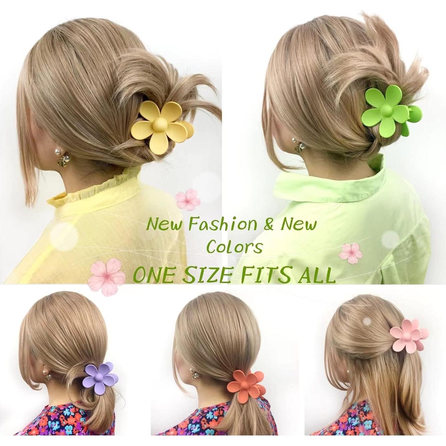 Pinzas para el cabello JANFUN 8PCS con flores - Sujeción fuerte