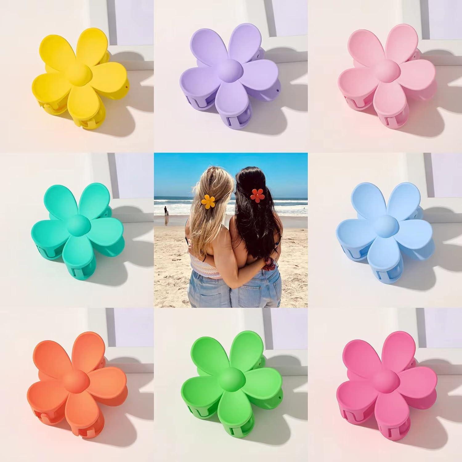 Pinzas para el cabello JANFUN 8PCS con flores - Sujeción fuerte