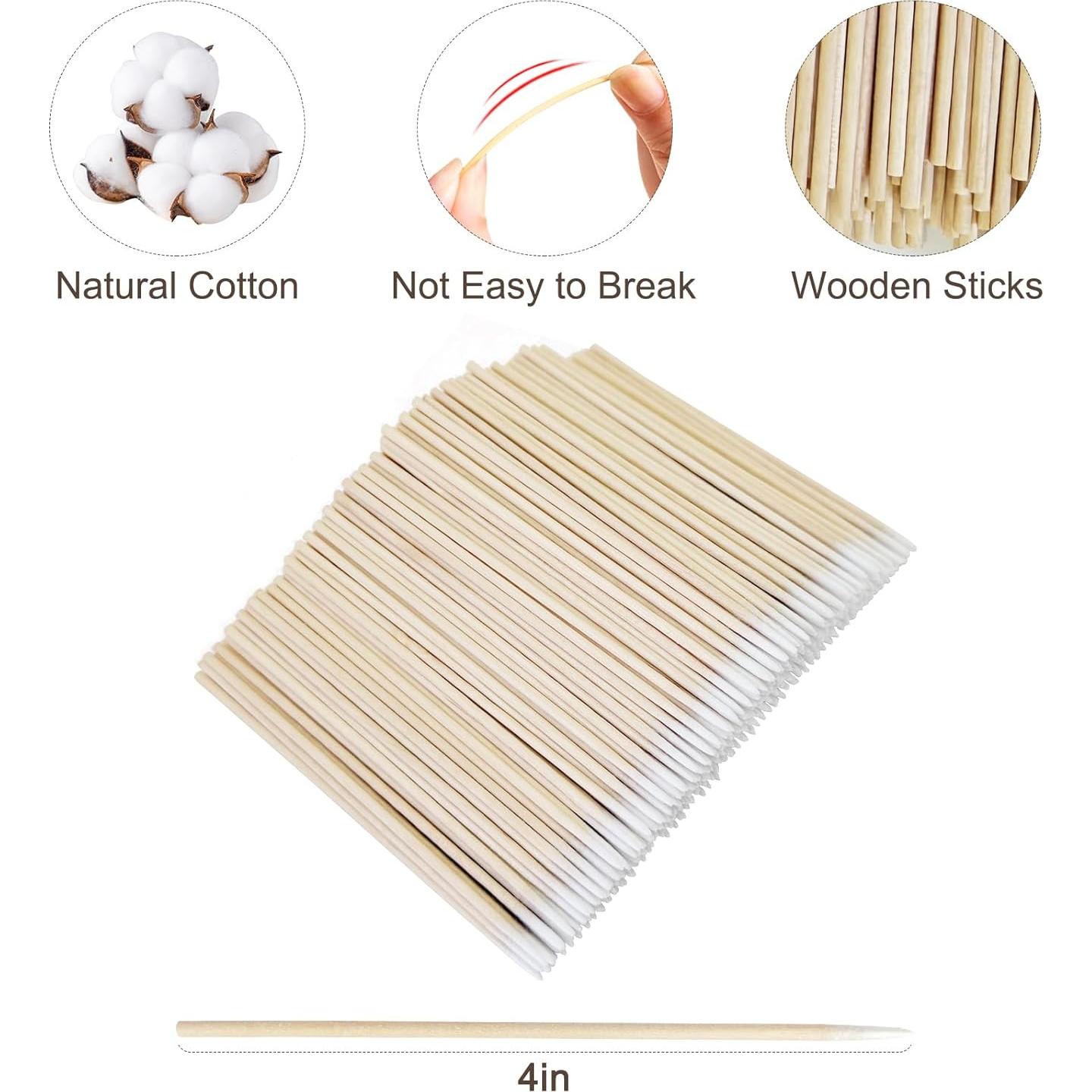 200 Bastones de Algodón de Precisión Egaageoi 10.16 cm