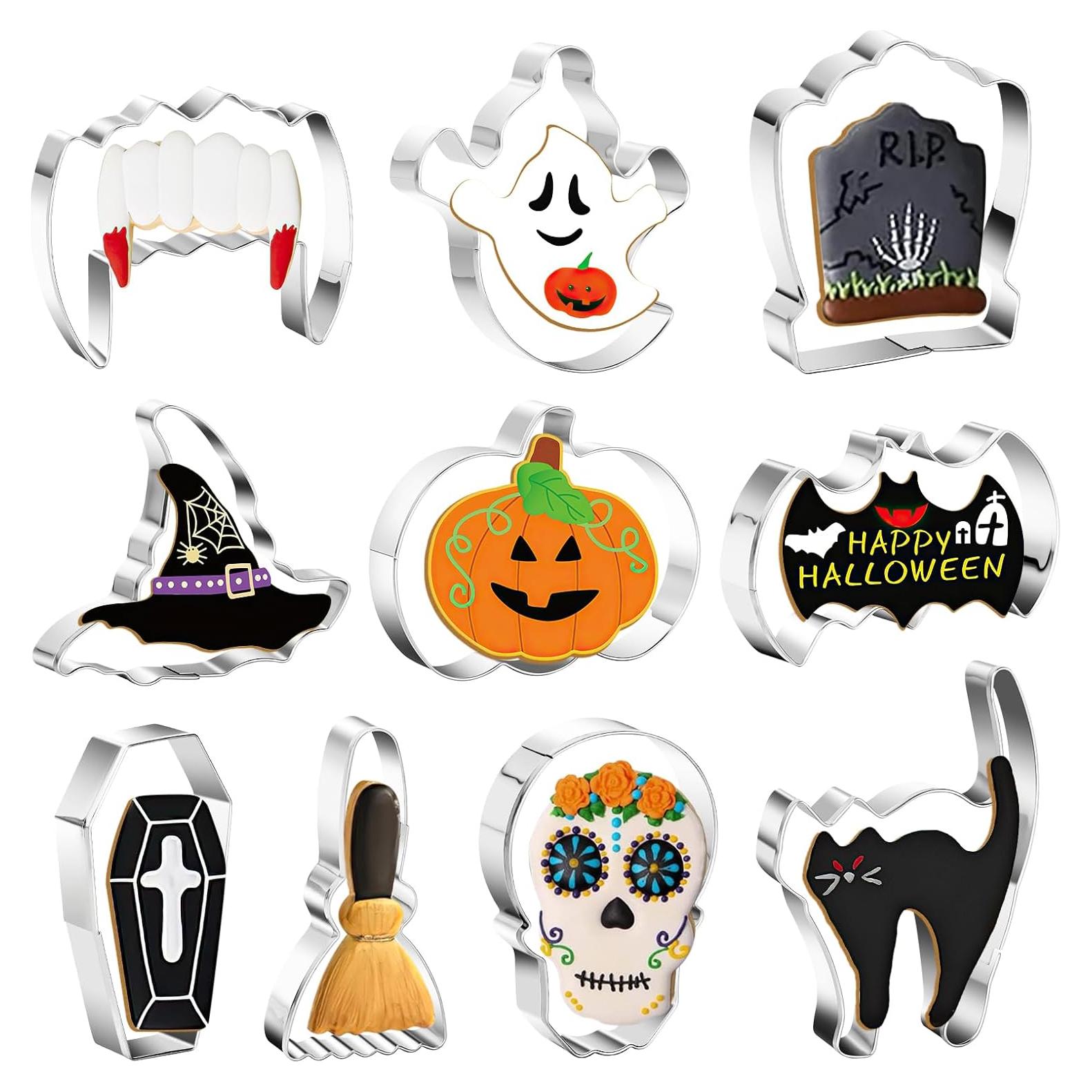 Juego de 10 Cortadores de Galletas Halloween KRY - Acero Inoxidable