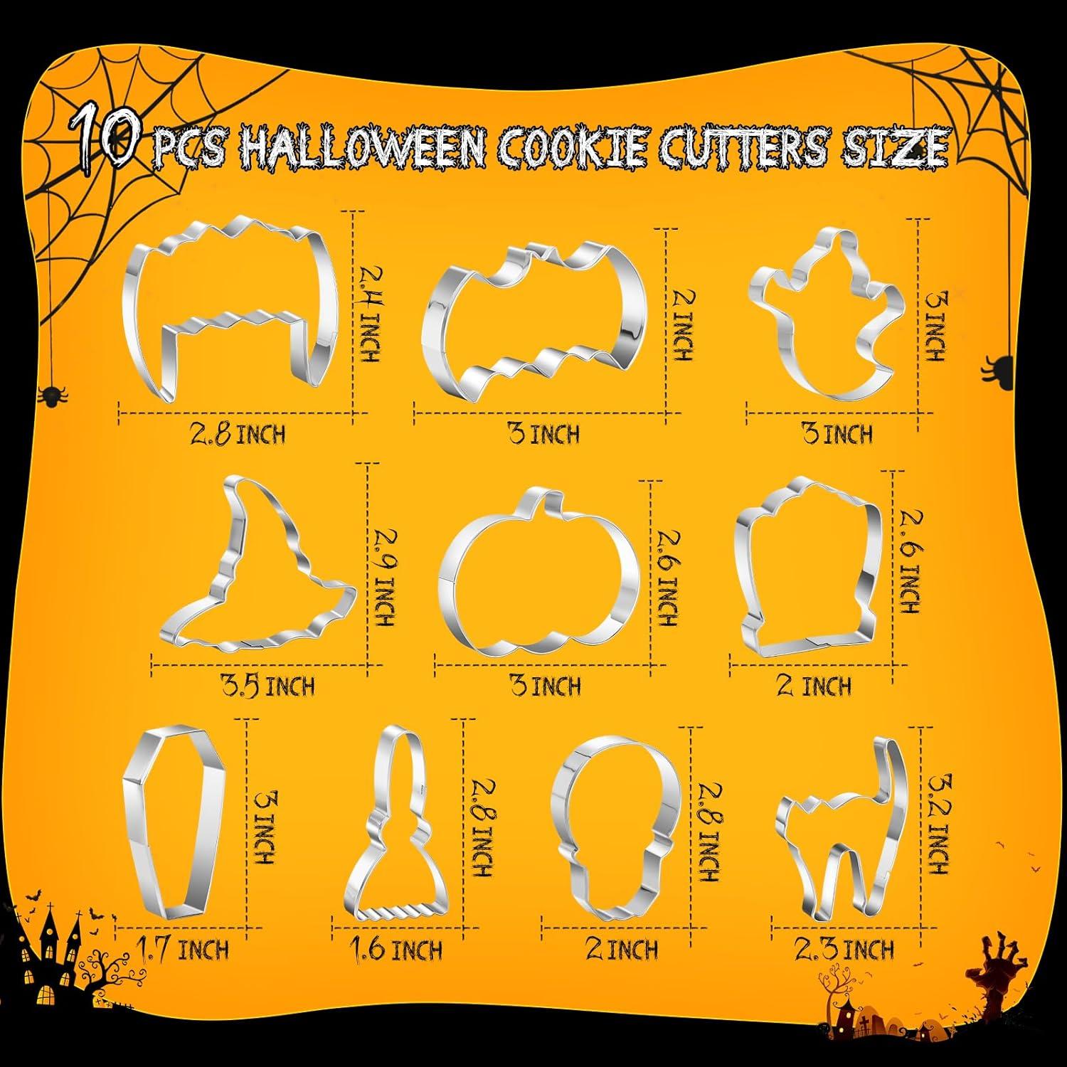 Juego de 10 Cortadores de Galletas Halloween KRY - Acero Inoxidable