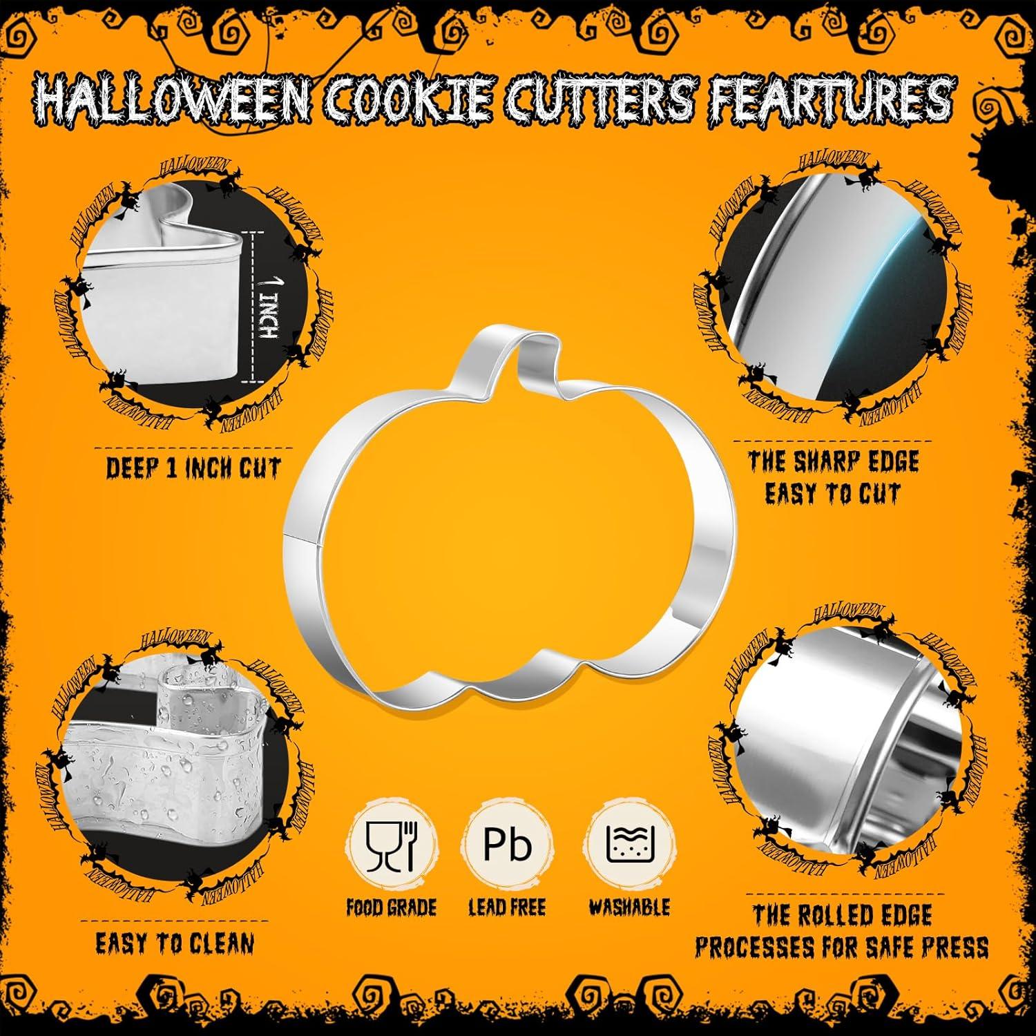 Juego de 10 Cortadores de Galletas Halloween KRY - Acero Inoxidable