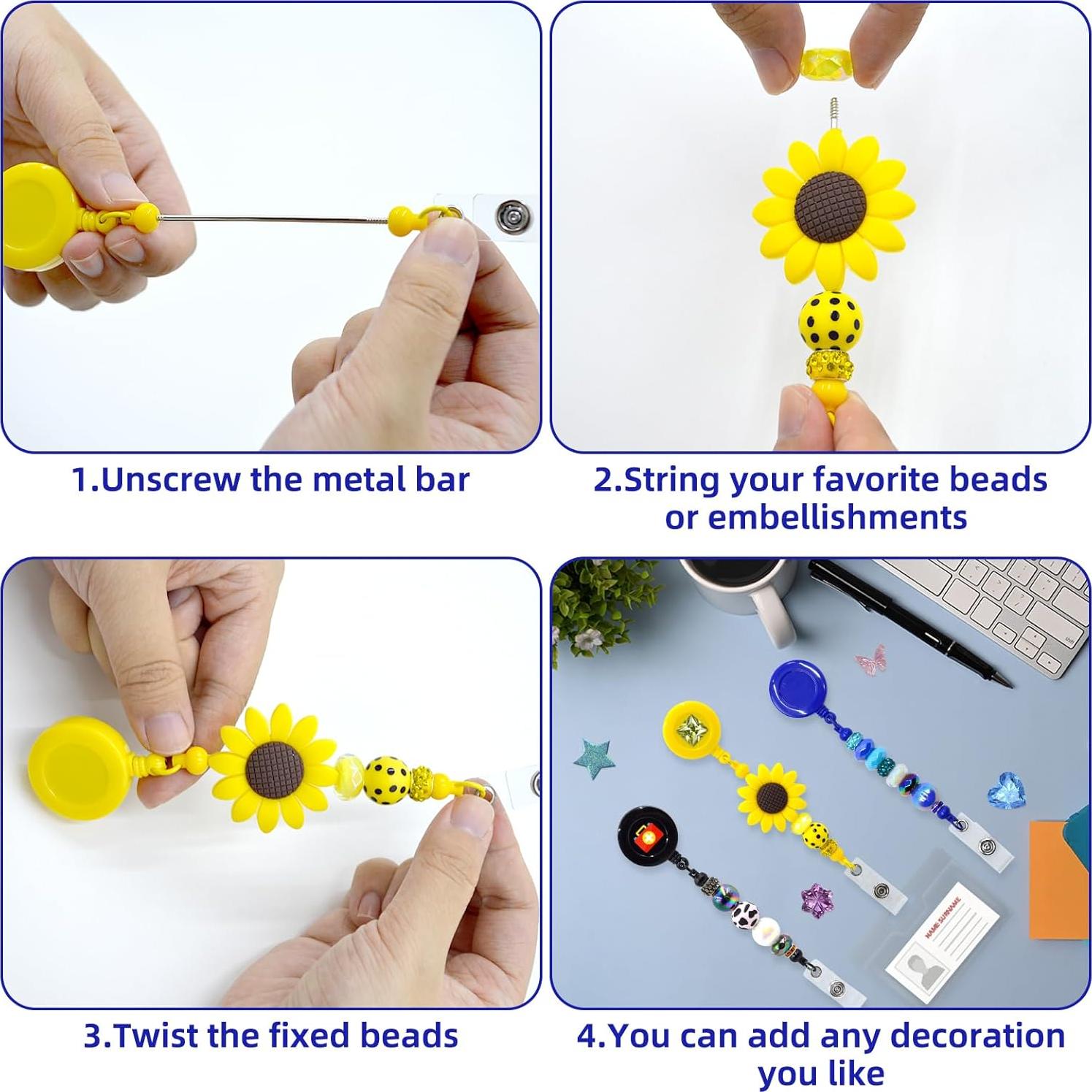 Kit de 15 Ruedas de Insignias Retráctiles Coloridas Hesong