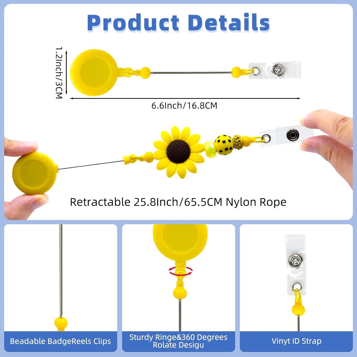 Kit de 15 Ruedas de Insignias Retráctiles Coloridas Hesong