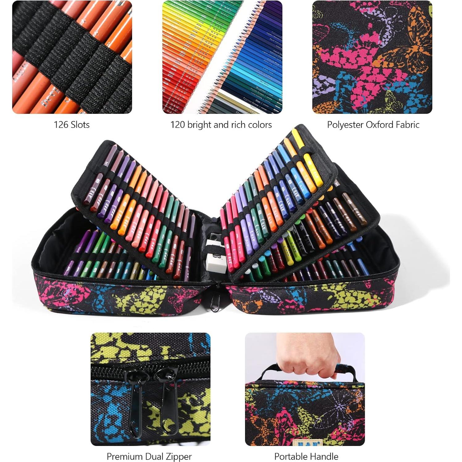 Set de Lápices de Colores H & B 120 Colores con Borrador y Sacapuntas