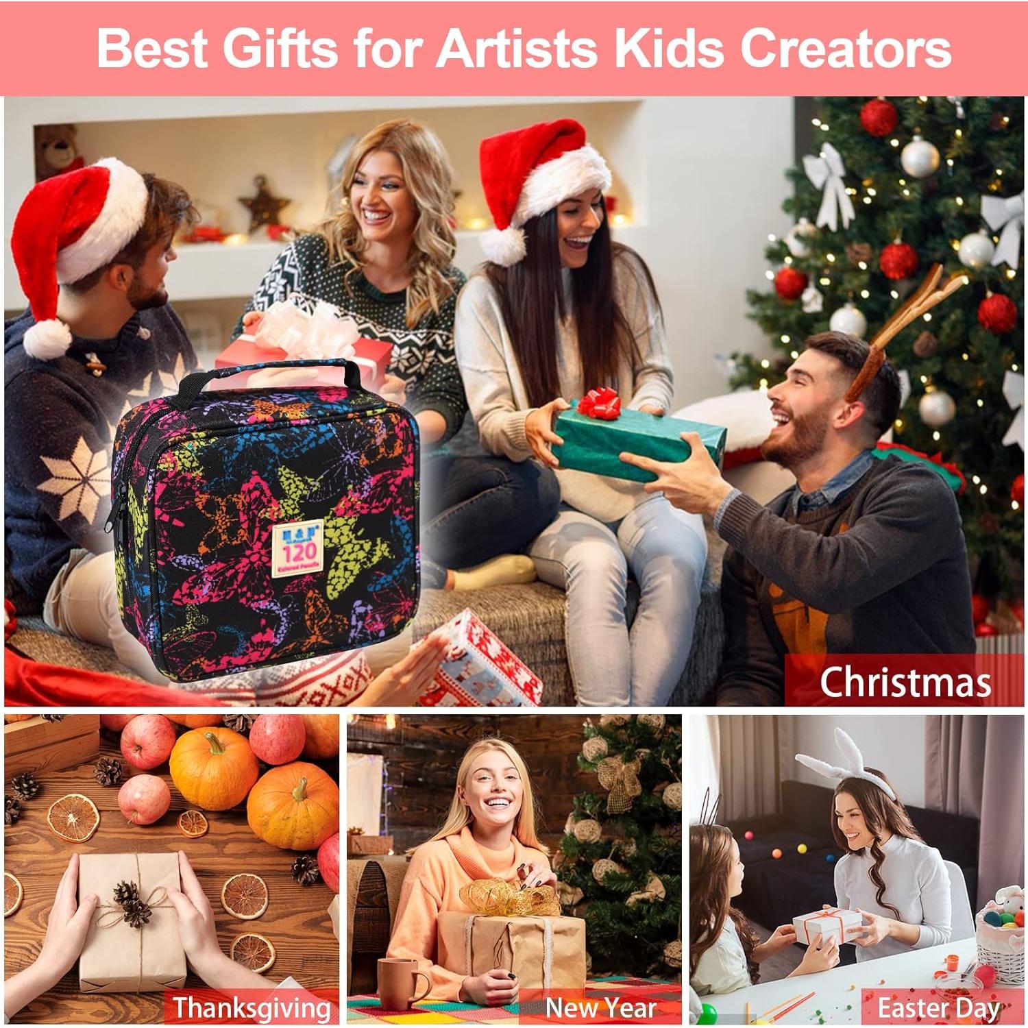 Set de Lápices de Colores H & B 120 Colores con Borrador y Sacapuntas