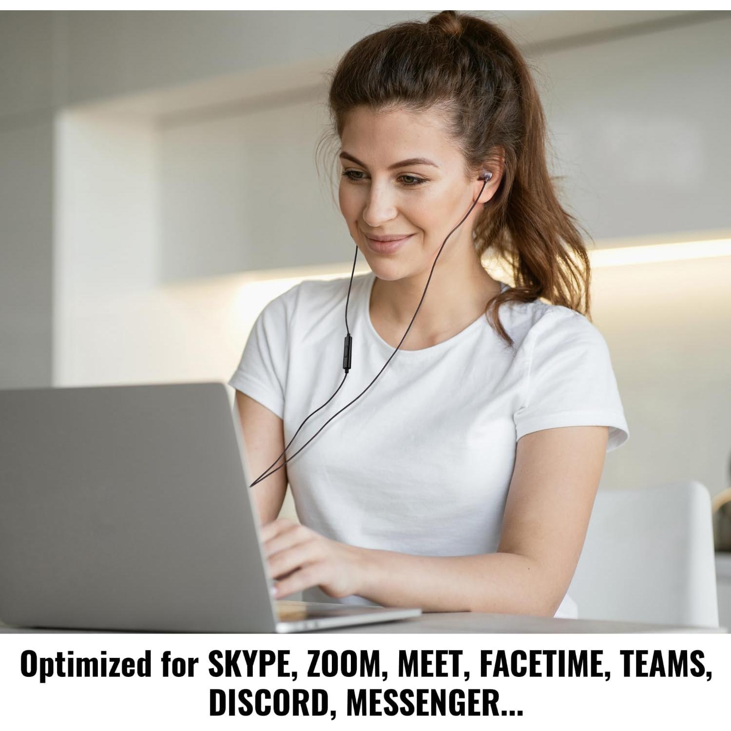 Auriculares UliX Rider con micrófono, 1.28m, Gris